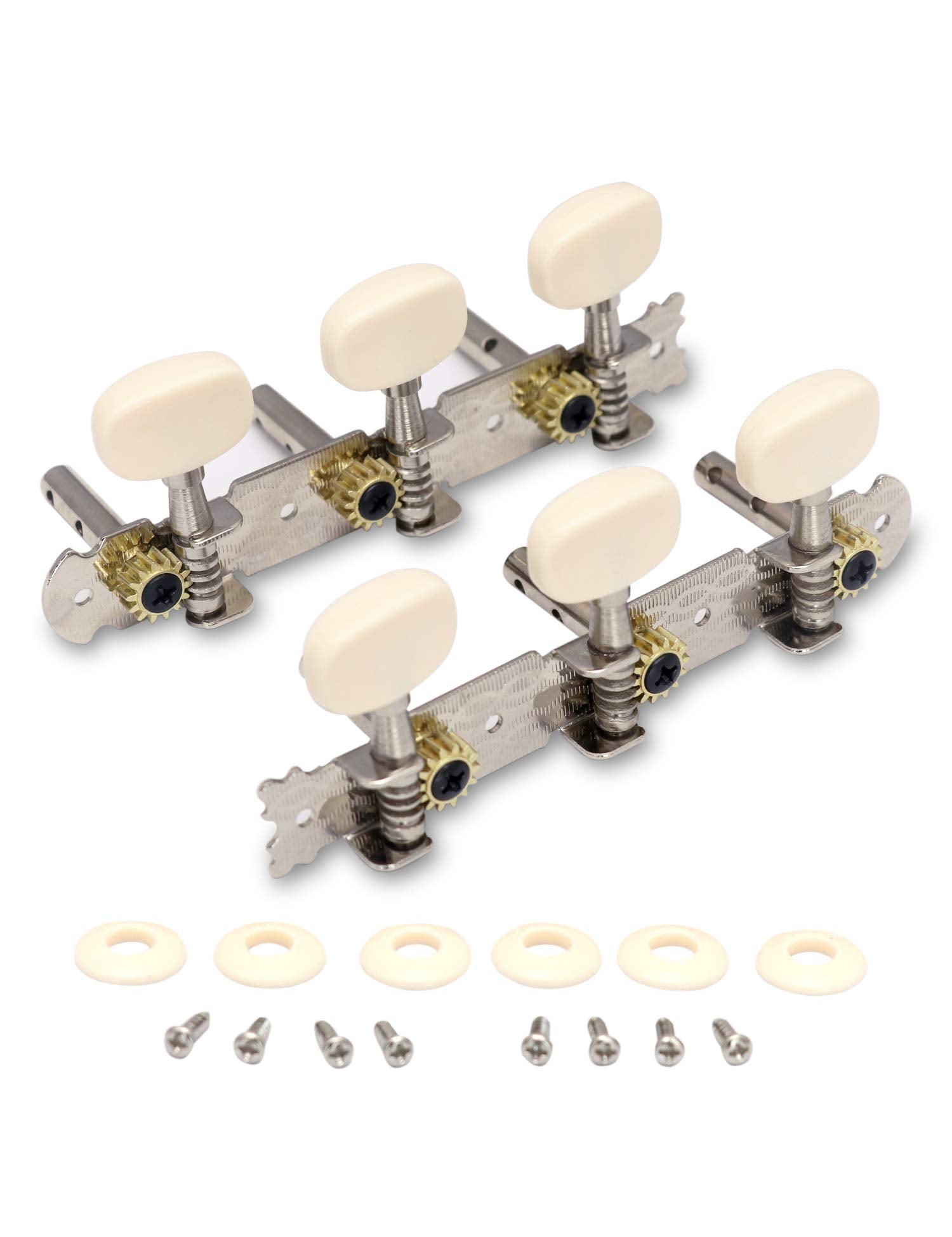 Metallor 3 On A Plank Guitar Tuning Pegs Chrome Plated Machine Heads Tuning Keys Tuners Single Hole For Classical Guitar 3L 3R.