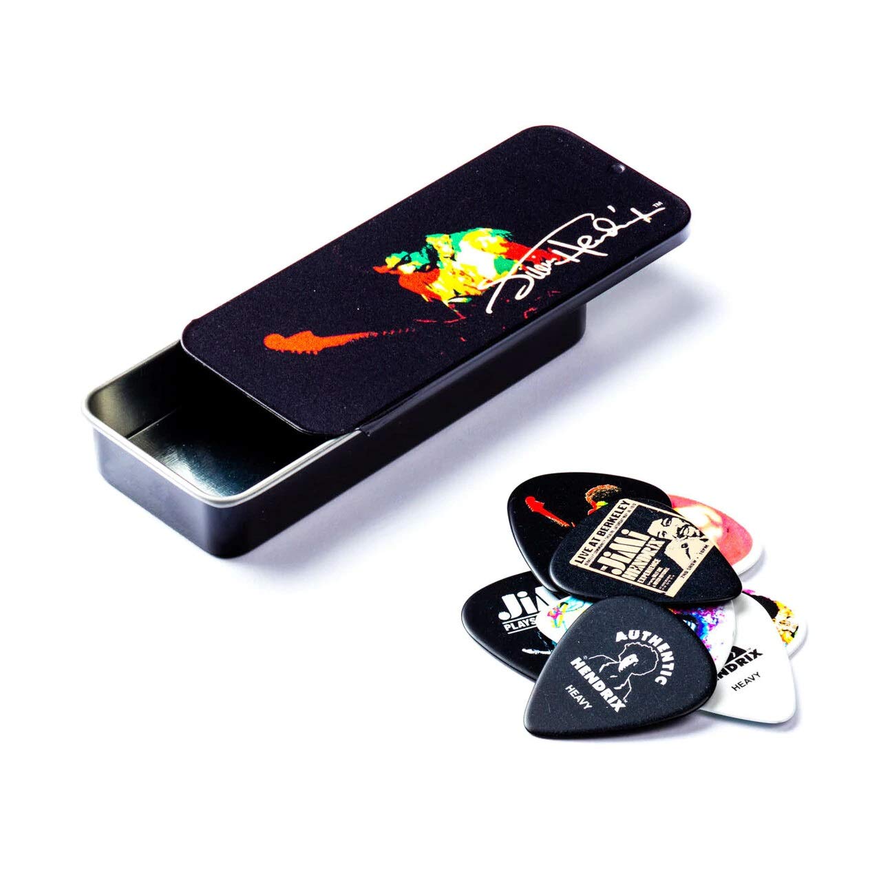 Jim Dunlop Jhpt04H Jimi Hendrix Band Of Gypsys Pick Tin, Assorted, Heavy, 12 Picks/Tin