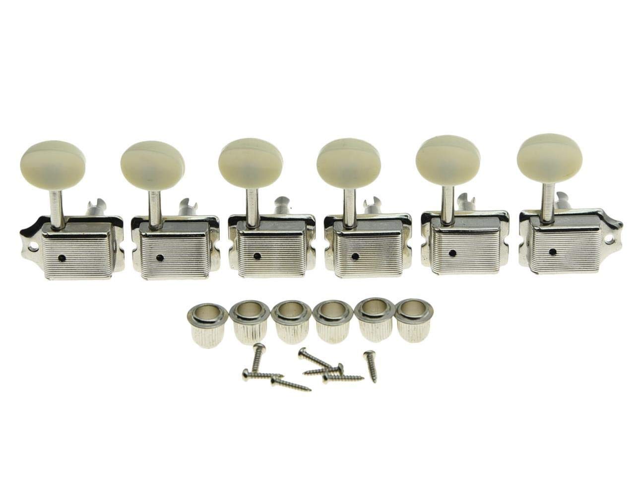 Kaish Nickel W/Aged White Split Vintage Guitar Tuning Keys Tuners For Strat/Tele