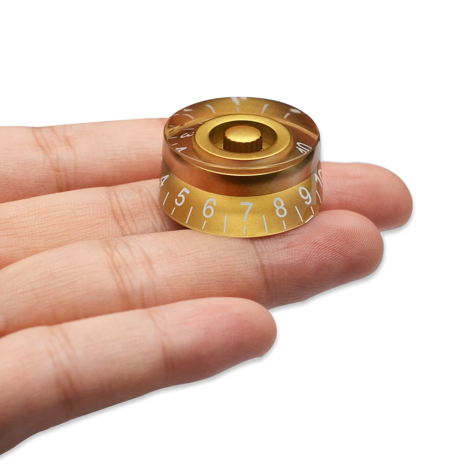 SAPHUE Guitar 4PCS Speed Control Knobs for Electric Guitar Guitar Pots Tone Volume Knobs Buttons (Gold)