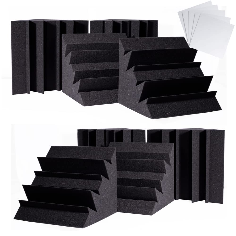 True North Bass Traps W/Adhesive 8 Pack - Recording Studio Acoustical Treatments - Studio Foam Bass Trap Panel Acoustic Treatmen