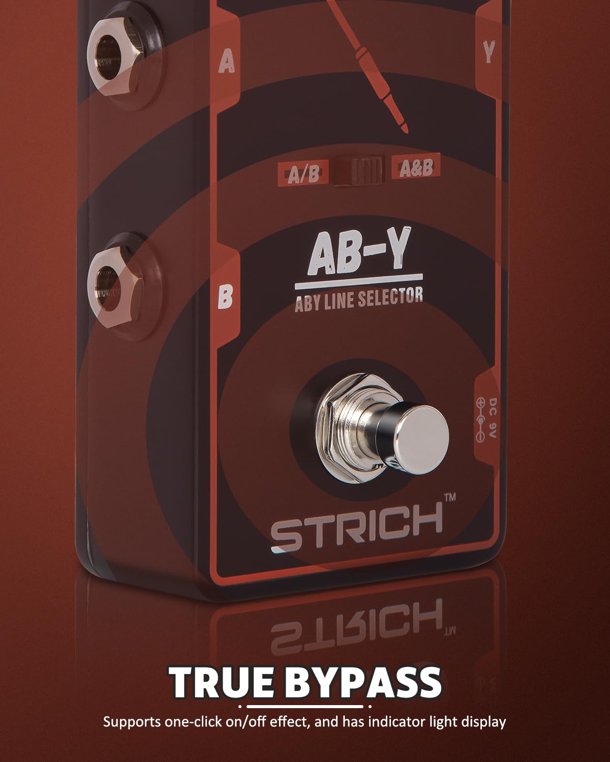 STRICH Dual Channel ABY Guitar Pedal, Electric Guitar Box Line Selector, Versatile AB Switch, True Bypass for Electric Guitar, D