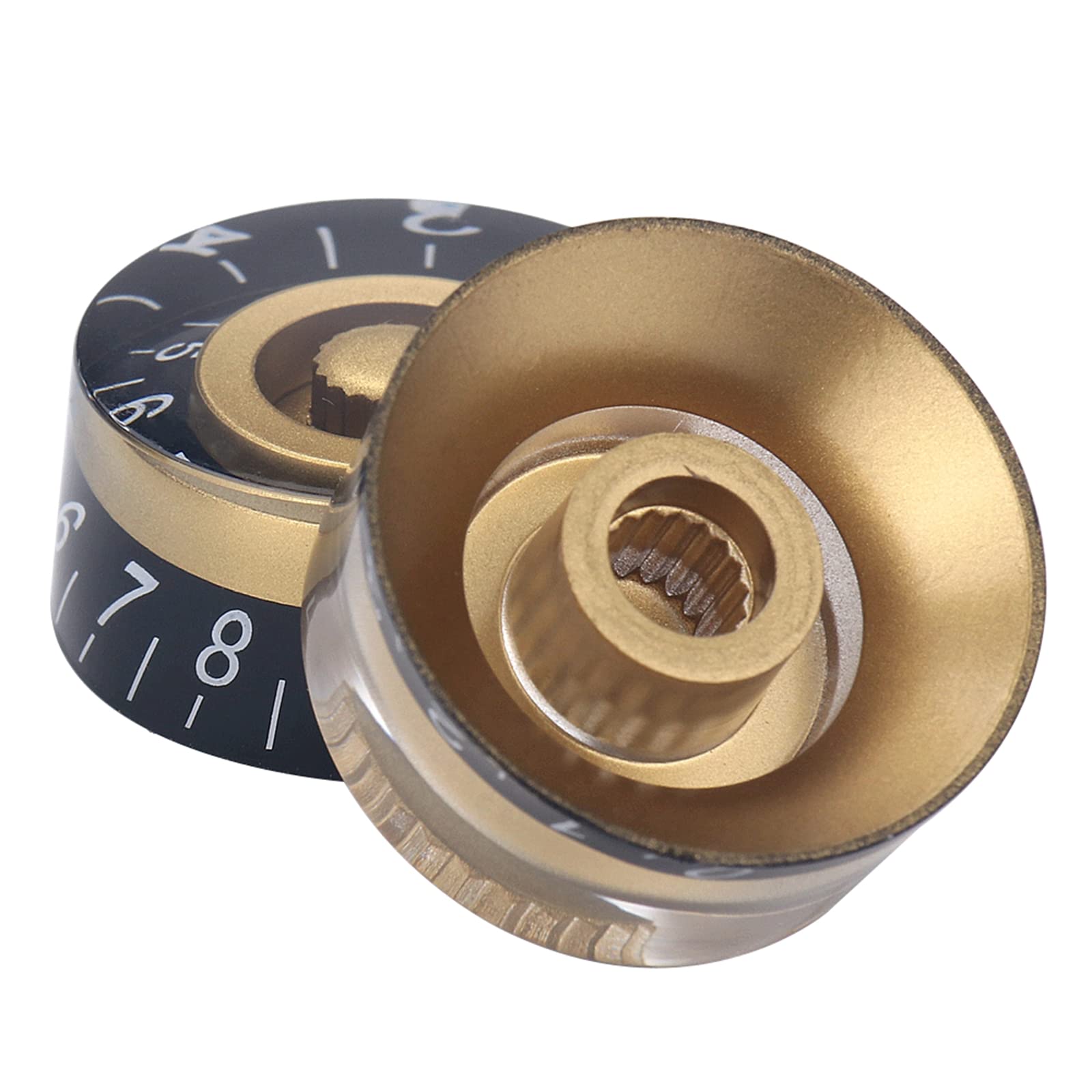 XIYANGJUAN 4Pcs Electric Guitar Knobs Gold Black Speed Volume Tone Control Knobs for Les Paul Strat Style Guitar Bass Parts Repl