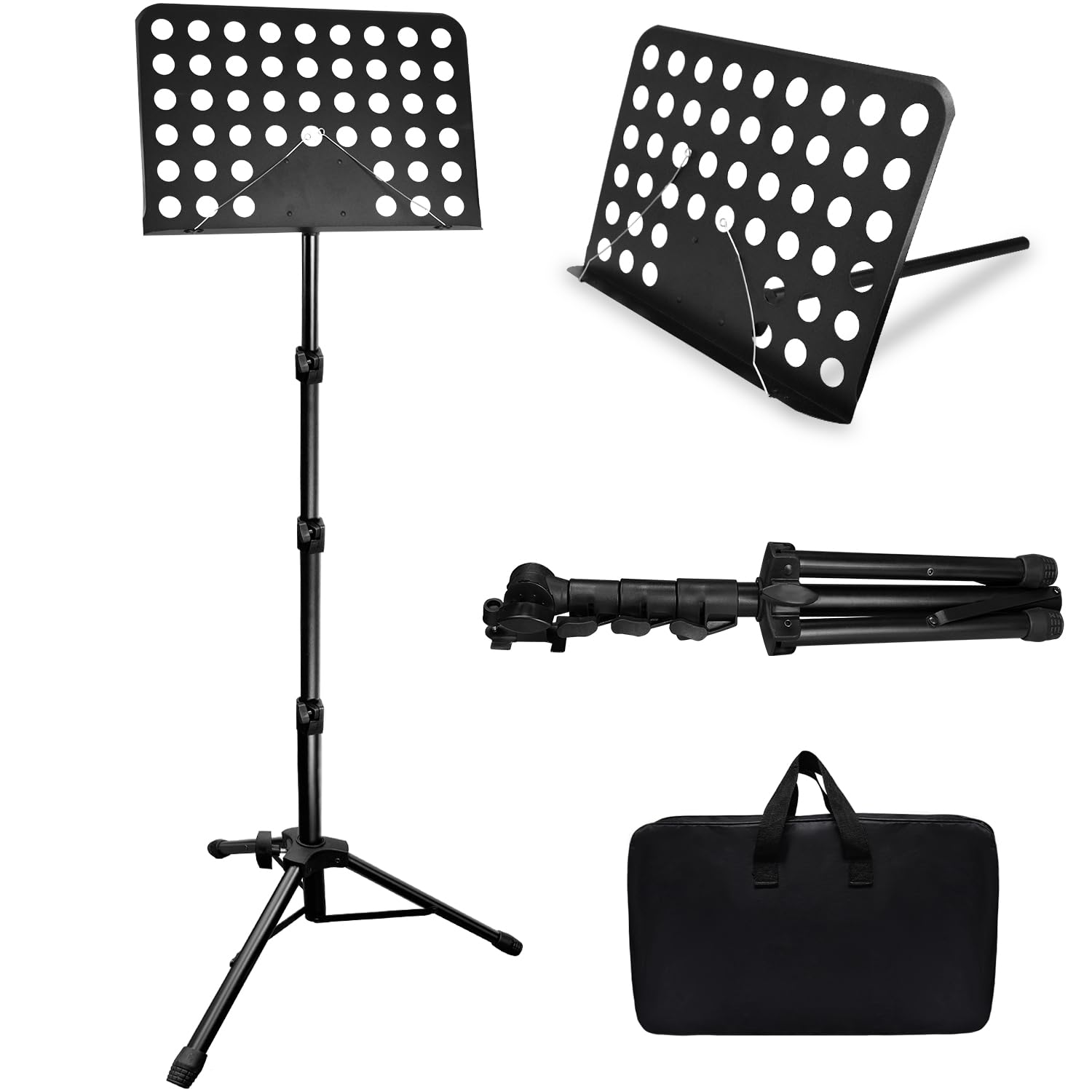 70IN Sheet Music Stand, Tall Music Stand for Sheet Music High Stability, Adjustable Portable Music Stand with Carrying Bag for G
