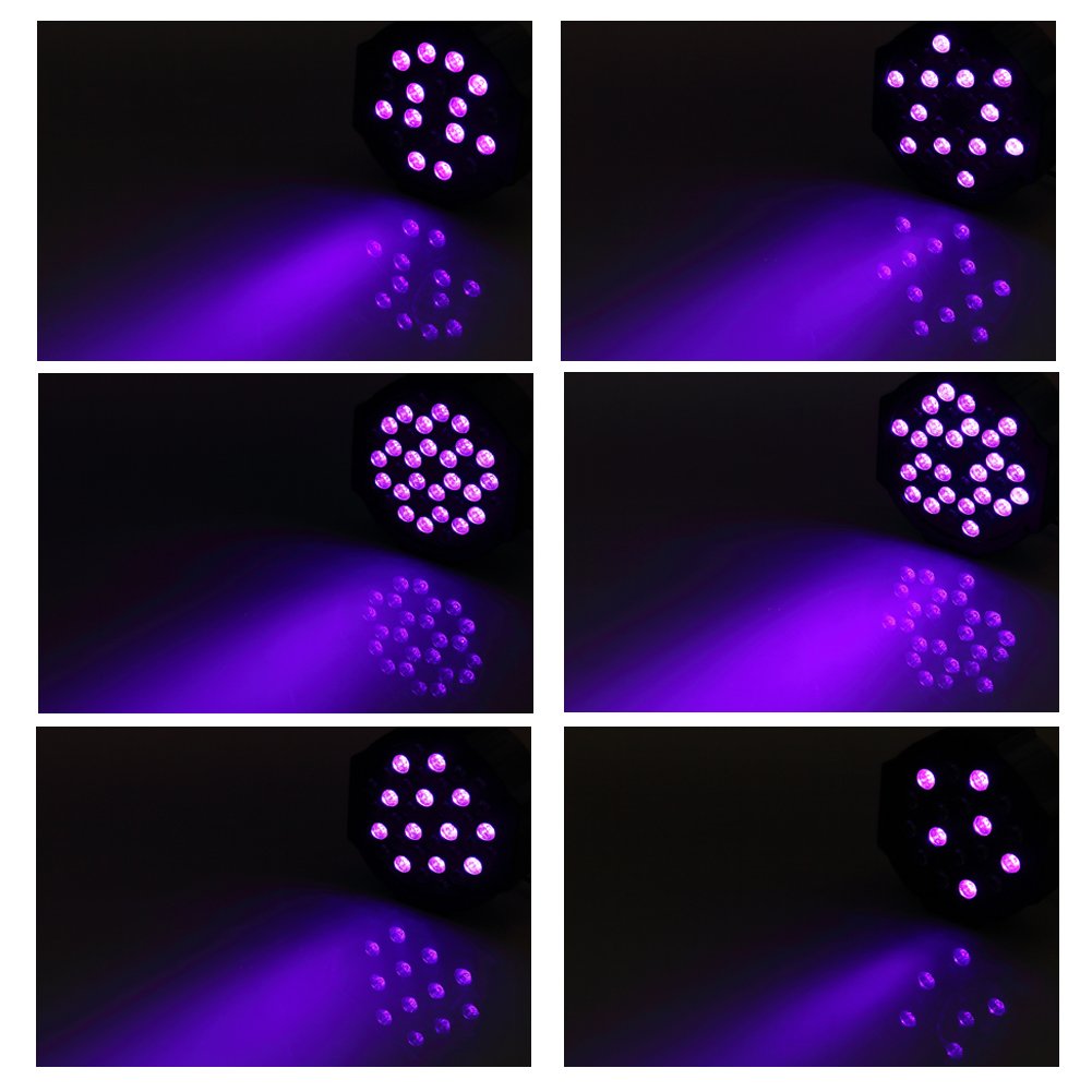 36LED Black Lights, UKing 72W UV Stage Lights Blacklight with Glow in The Dark Party Supplies by DMX and Remote Control for Hal