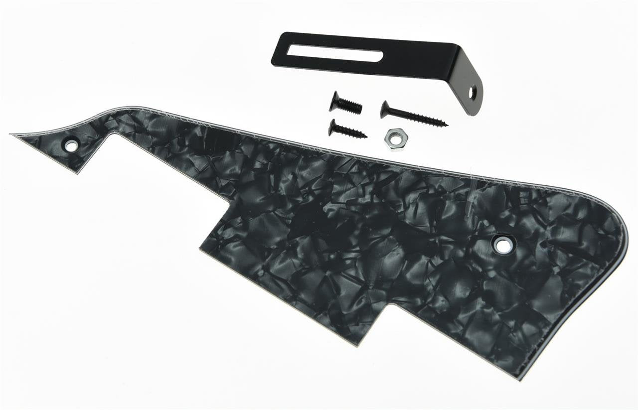 Kaish Black Pearl Lp Guitar Pickguard With Black Bracket For Epi Les Paul