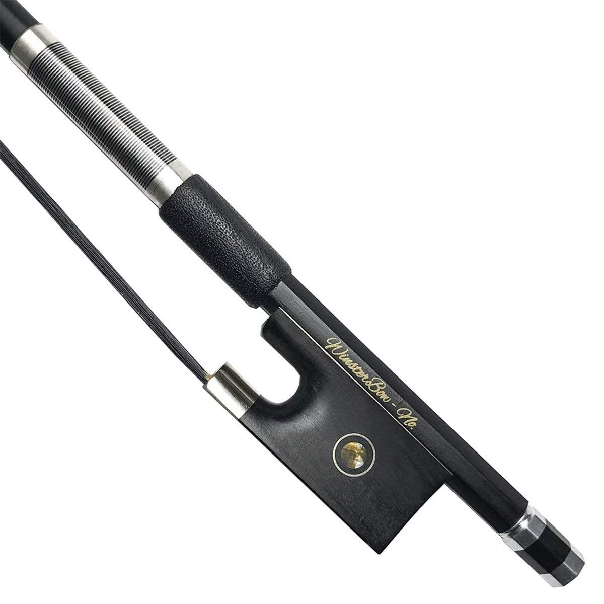 WinsterBow Carbon Fiber Violin Bow 1/2 Size Violin Bow Unbleached Black Horse Hair Art No.VBN108
