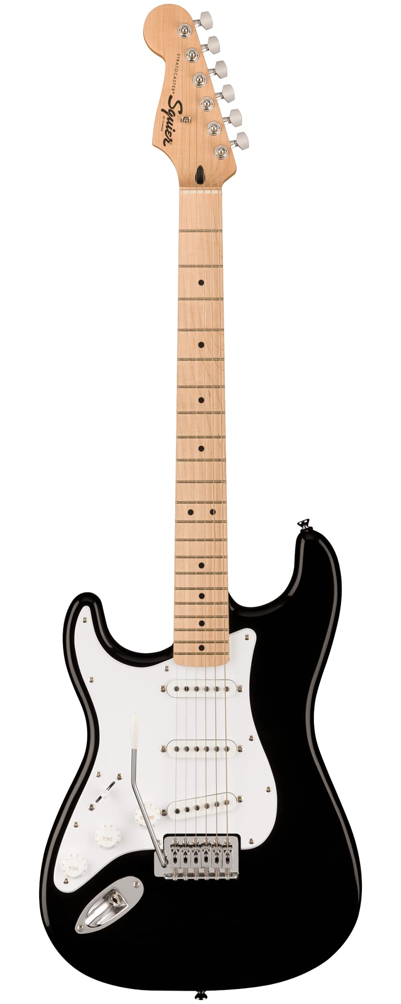 Fender Squier Sonic Stratocaster Left-Handed - Black Bundle with Tuner, Strap, Picks, and Austin Bazaar Guitar DVD