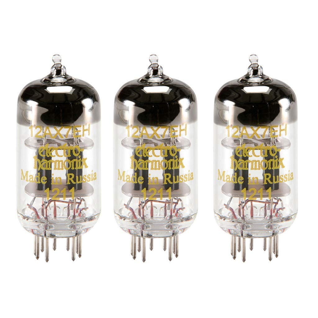 Electro-Harmonix Vacuum Tube, 12AX7 Matched Trio, Instrument-Amplifier Tubes, Polished Finish