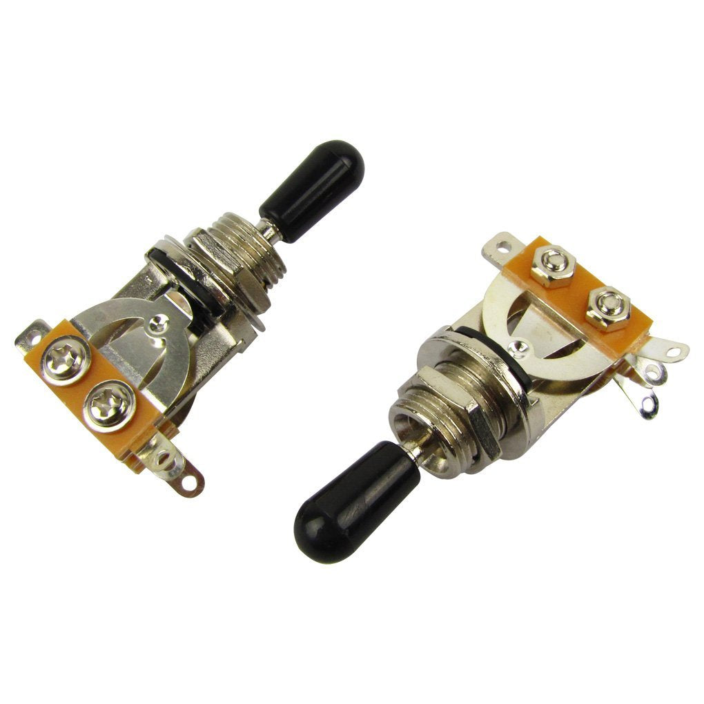 Musiclily Plastic 3 Way Pickup Selector Toggle Switch For Gibon Epiphone Les Paul Guitar Part, Black Tip (Pack Of 2)