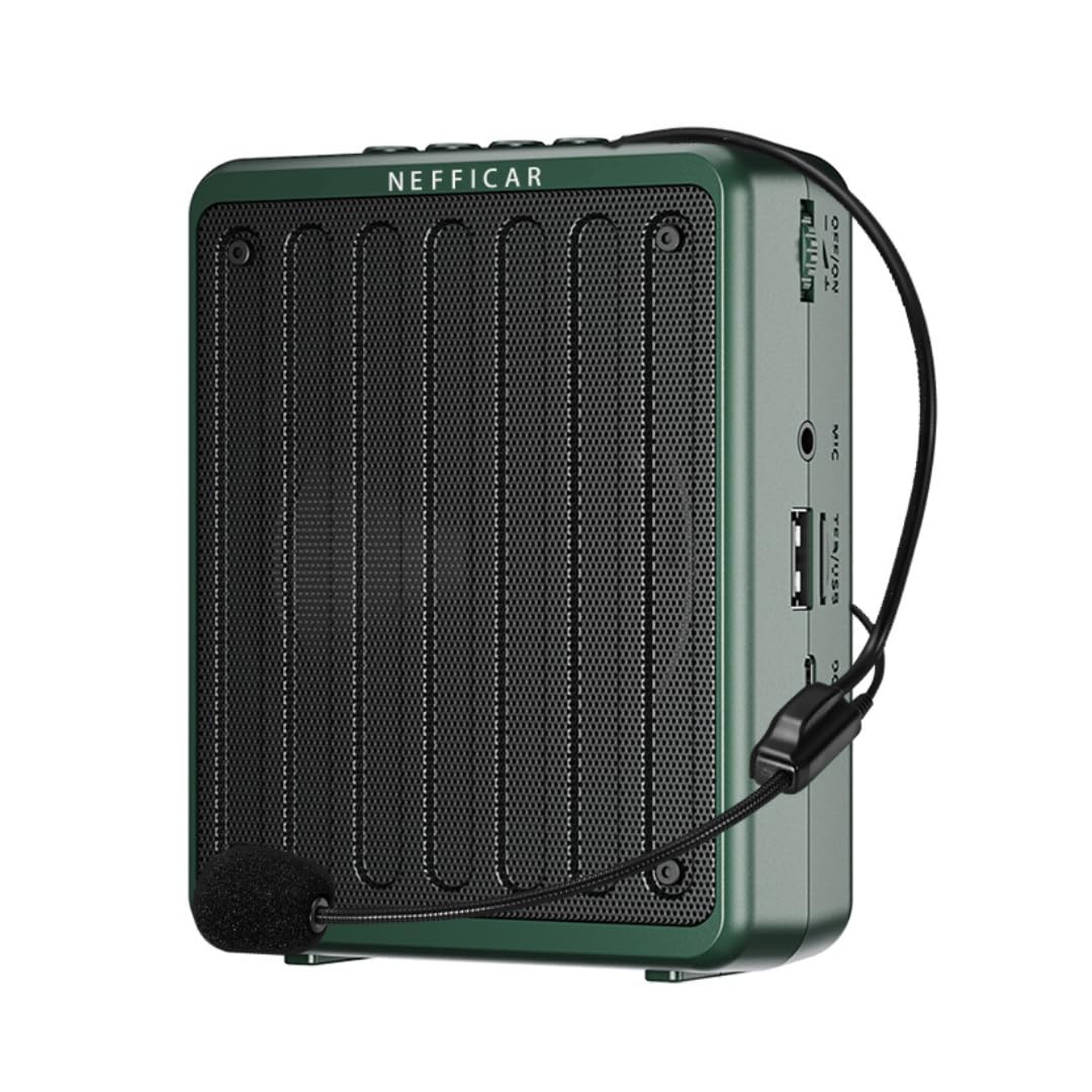 Nefficar Voice Amplifier For Teachers With Bluetooth 5.0, One-Touch Recording, 10W Amplification - Perfect Mic With Speaker For 