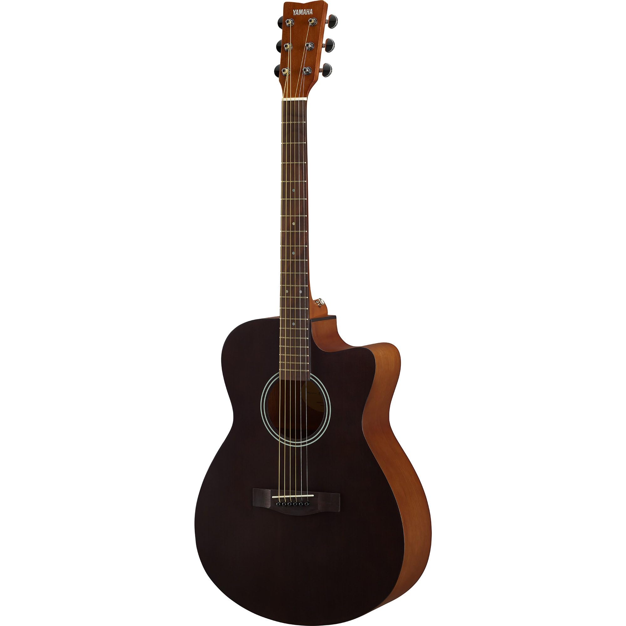 Yamaha Fs400C Acoustic Guitar  Smoky Black Finish, Cutaway Design, 6 Strings, Full-Size, Built-In Pickup, Rich Tone, Comfortable