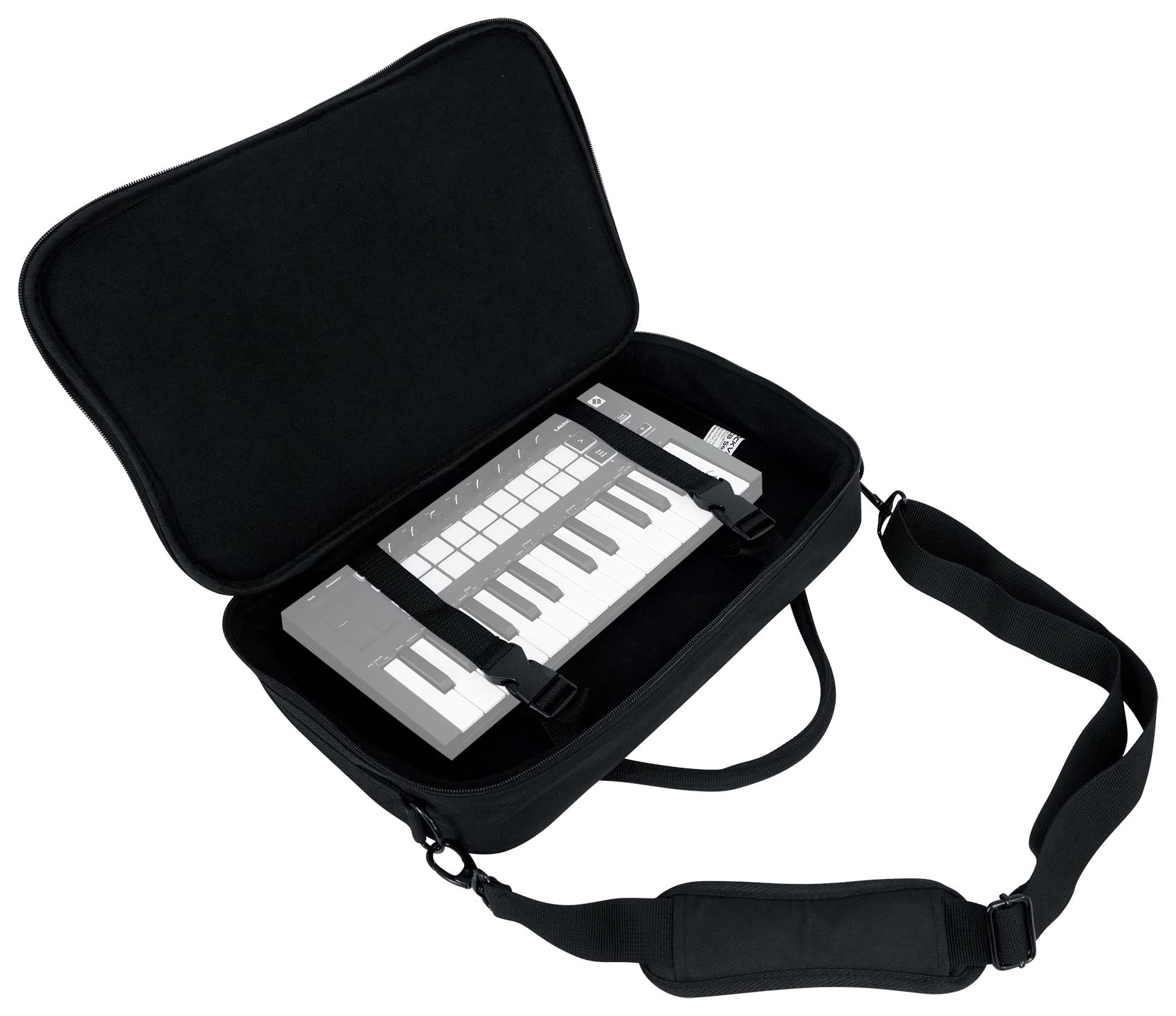 Rockville MCB16 Gig Bag Case for DJ/MIDI/Keyboard Controllers, Fits Gear up to 16 x 10.5 x 3 Inches, 8MM Foam, Rainproof, YKK Zi