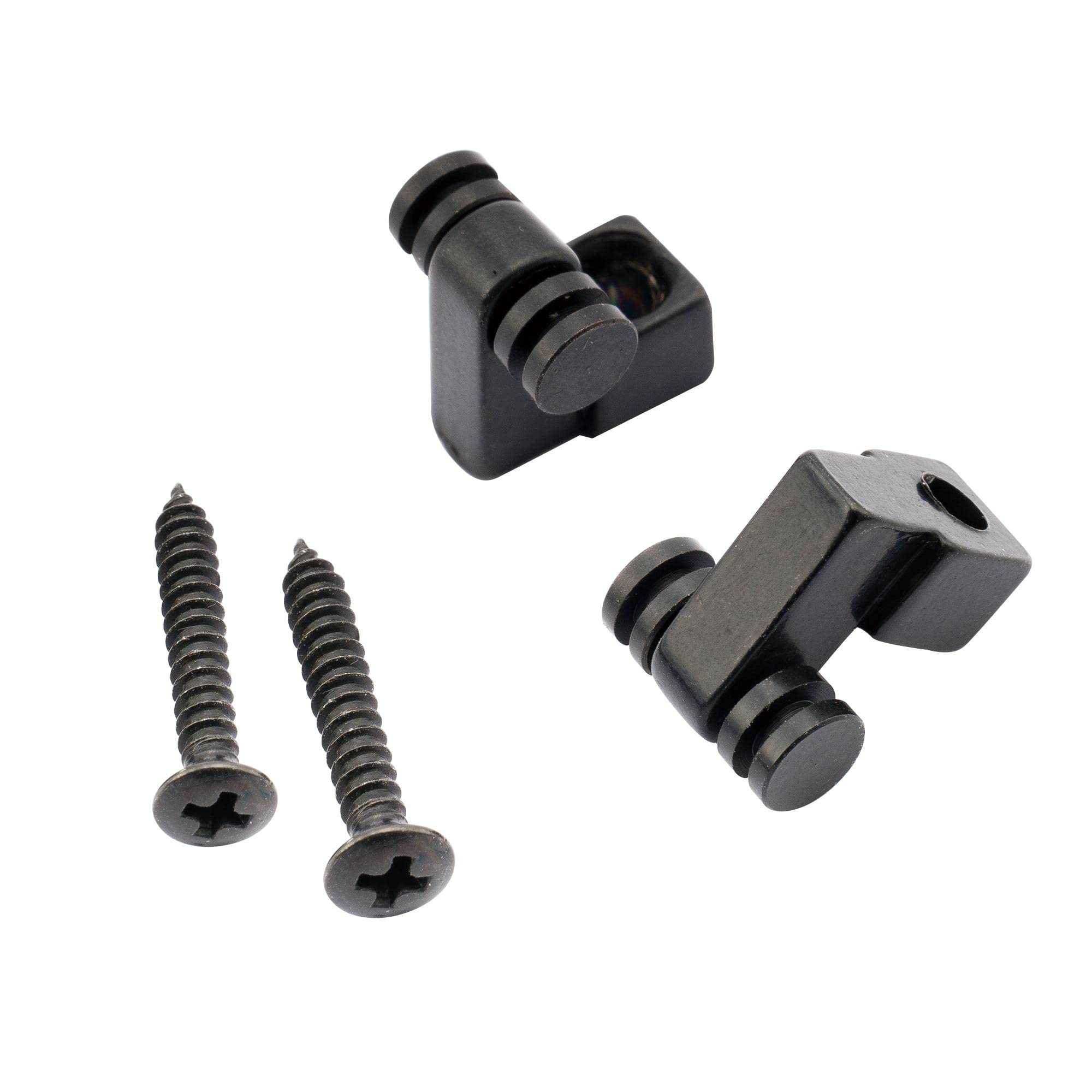 Musiclily Pro Metal Roller String Guides Trees Retainers for Strat Stratocaster Tele Telecaster Electric Guitar, Black (Set of 2