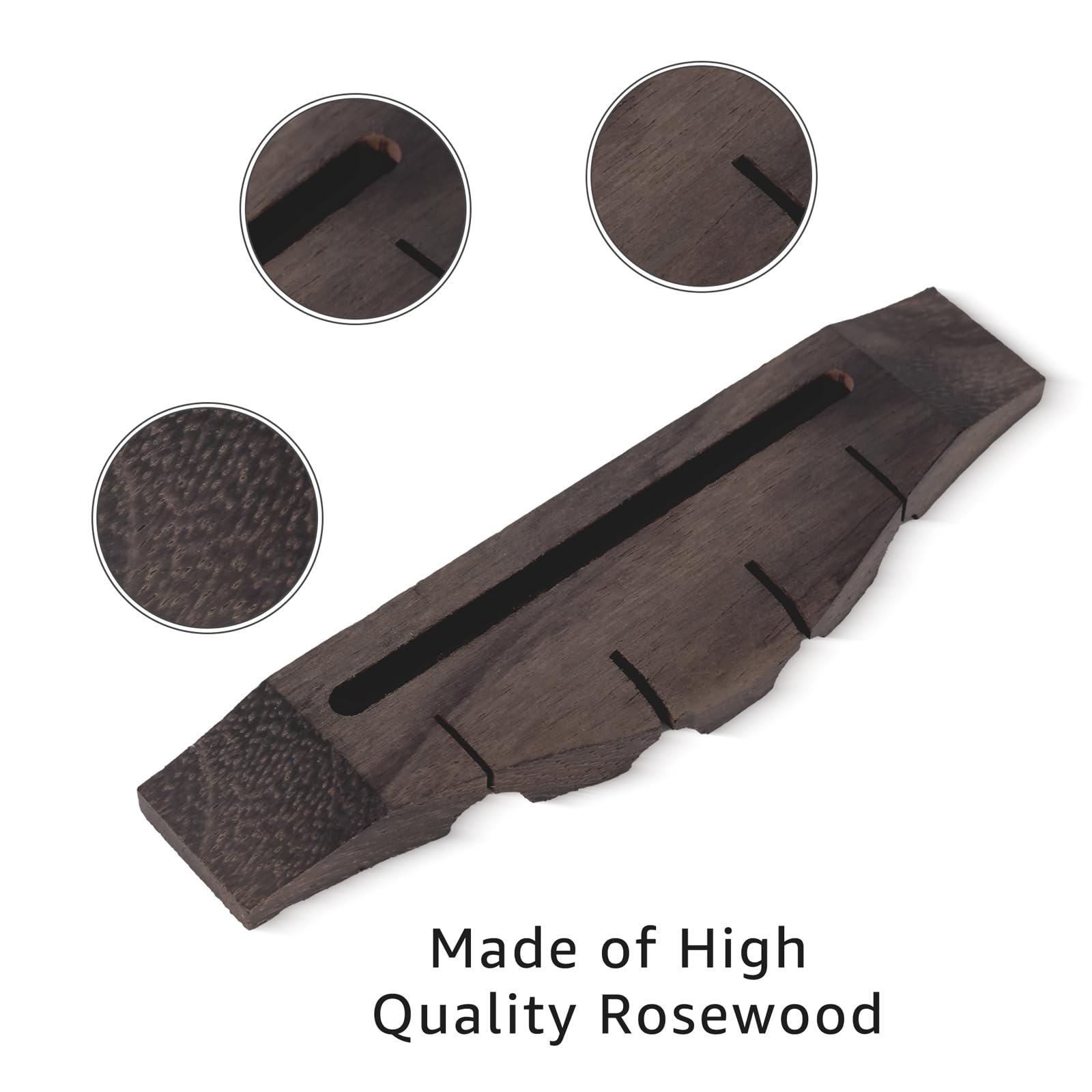 Rosewood Bridge Piezo Bridge Saddle Nut for Ukulele 4 String Guitar