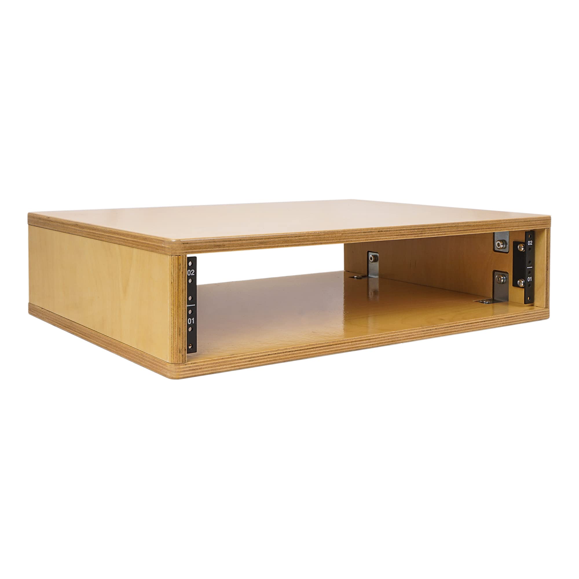 2u Studio Rack Sound Town Diy 2U Studio Rack With Solid Baltic Birch Plywood, Golden ...