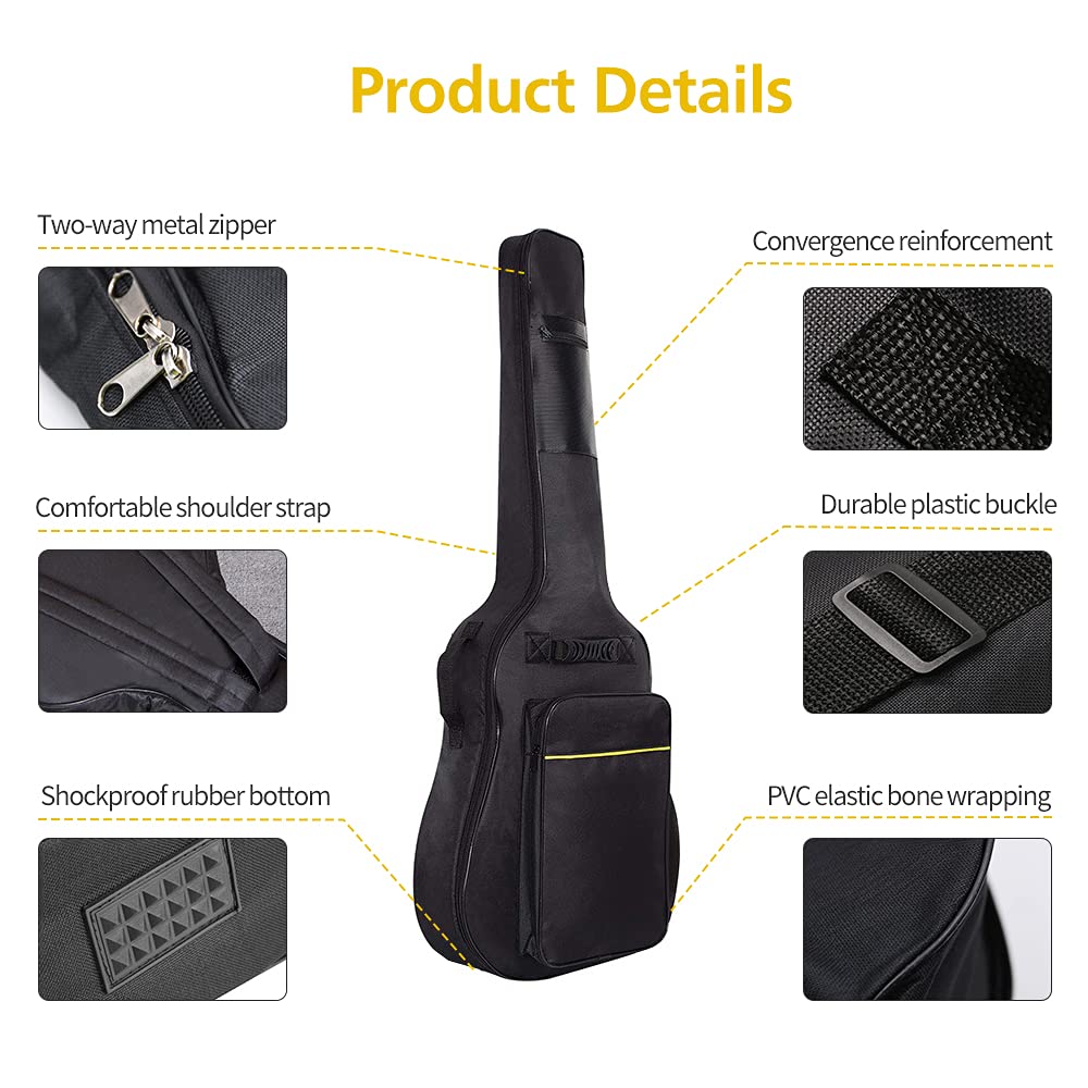 Mdvora Guitar Bags, 3 Pack Guitar Gig Bag, 38 40 41 inch Electric Guitar Case, Waterproof Oxford Electric Guitar Gig Bag, Two Po
