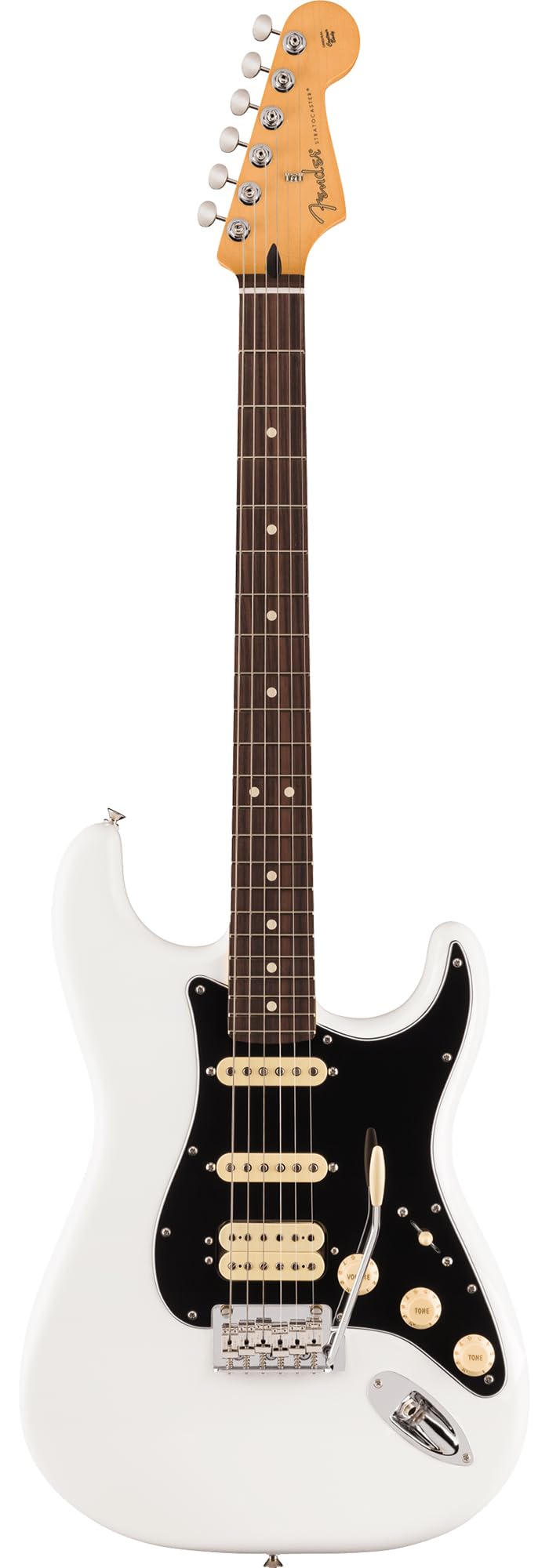 Fender Player II Stratocaster HSS - Polar White Bundle with Gig Bag, Strap, Cable, 3-Pack Picks and Guitar Cleaning Kit