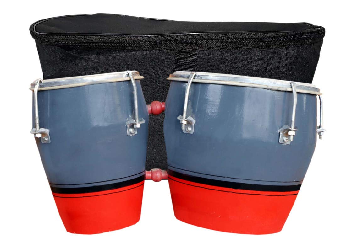 Gt Manufacturers Professional Two Piece Hand Made Wooden Bango Drum Set With Bag (Purple&Orange)