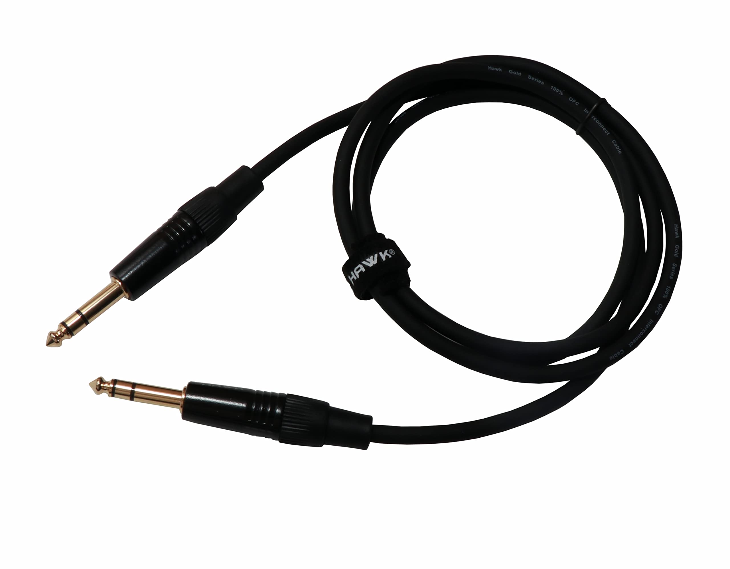 Hawk Proaudio Smsg005 Gold Series 6.35Mm Trs Male To 6.35Mm Trs Male With Usb Cable Tie Monitor - 1.5 Meter (Black)