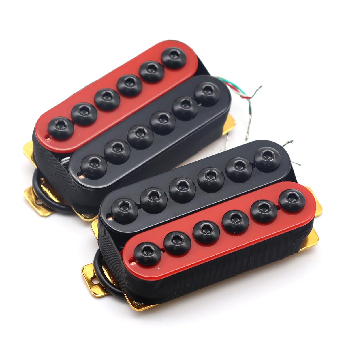 High Output Invader Style Guitar Humbucker Pickups Ceramic Magnet Neck And Bridge Pickups For Electric Guitar Parts (Red-Black)