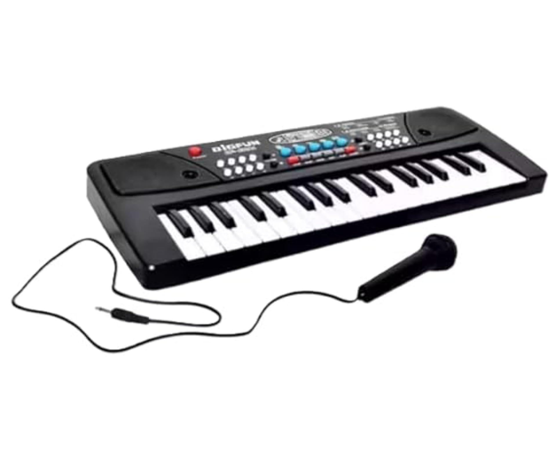 Electronic Keyboard Piano With Microphone, 37 Keys, Black And White, Musical Instrument For Kids