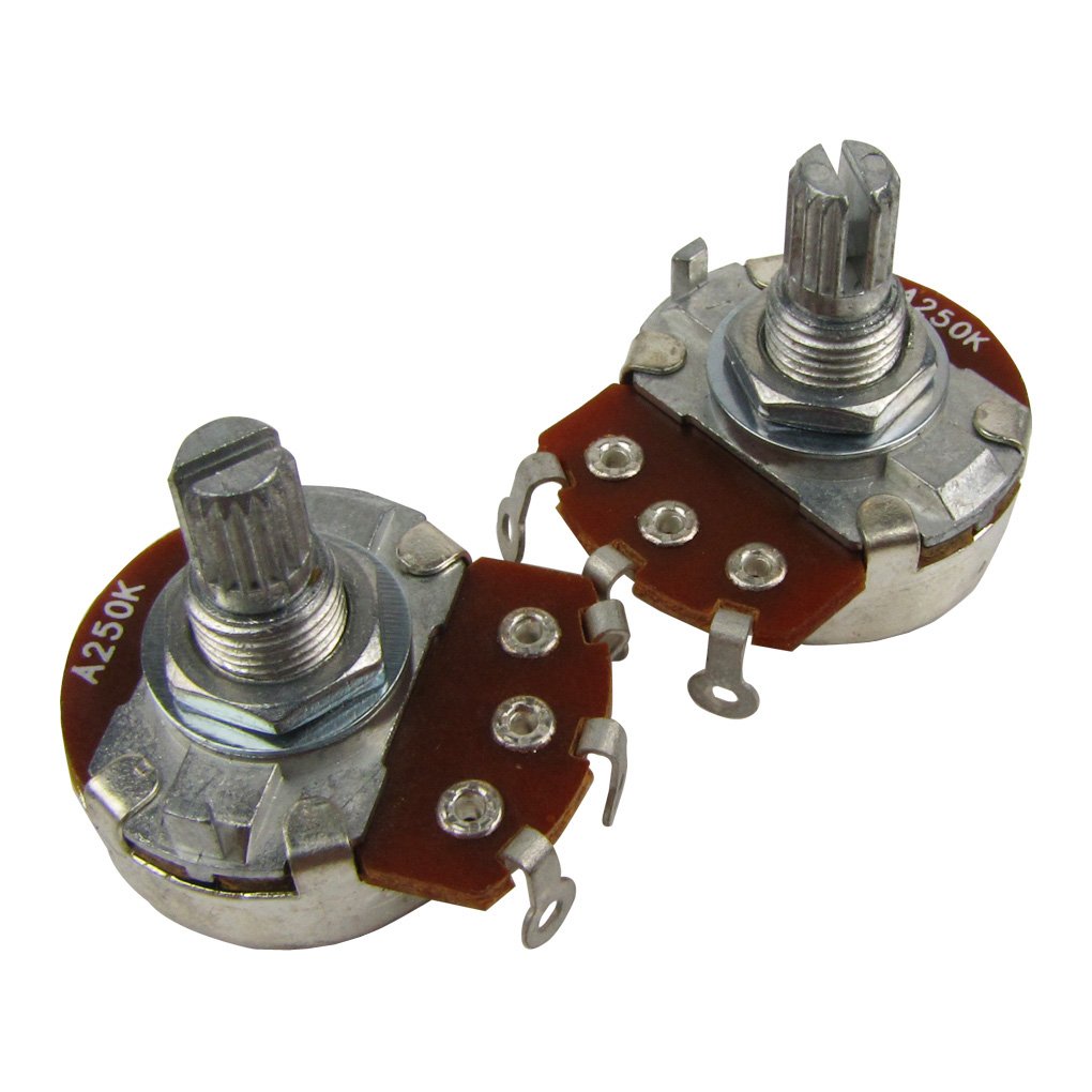 Musiclily Guitar Full Size Pots A250K Split Knurled Short 15Mm Shaft Audio Volume Taper Potentiometers For Stratocaster And Tele