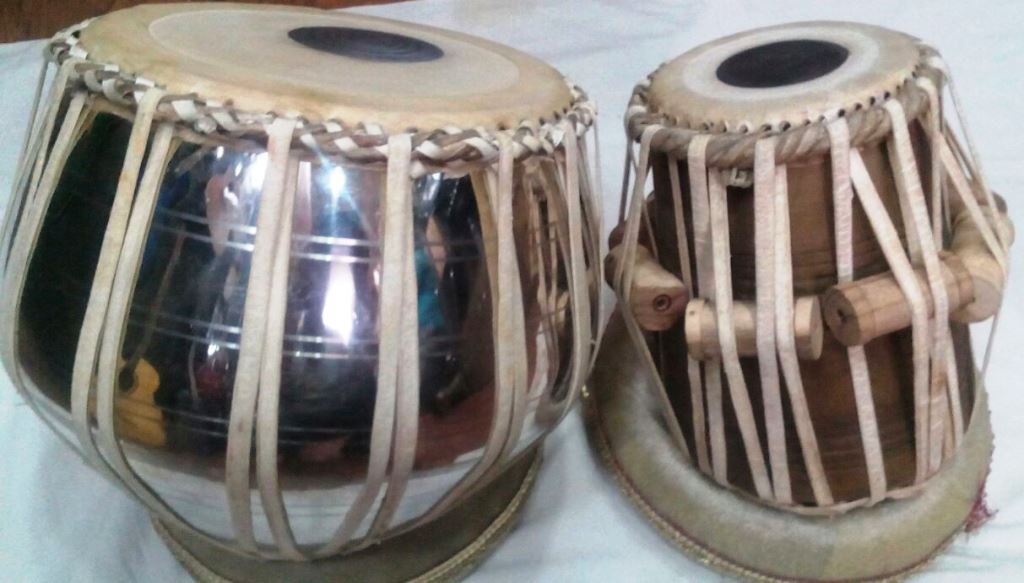 Handmade Brass With Nickle Polish Bayan And Sheesham Wood Dayan Tabla Drum Set By Best Indian Professionals With Base, Cover And