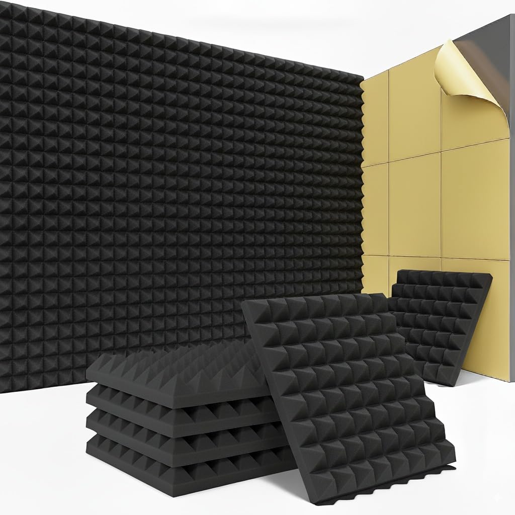 Urban-X Pyramid Soundproofing Studio Acoustic Foam 1X1 - 1 Inches 50D High Density, Soundproof Foam, Noise Reduction Panels, E