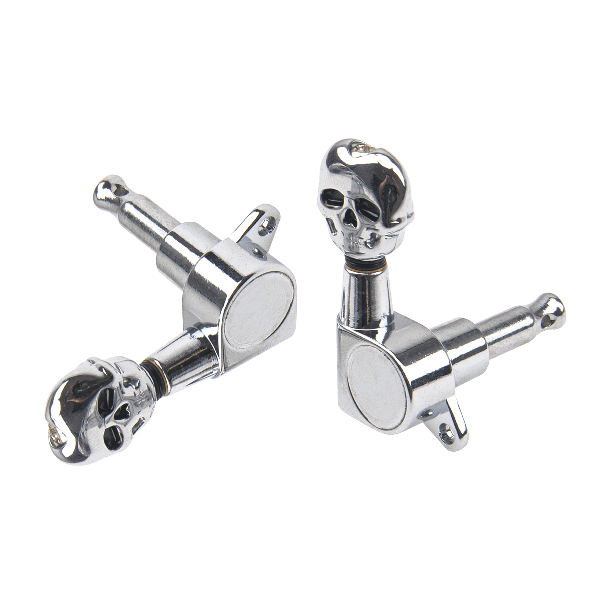 6Pcs Yootones 3L3R Skull Guitar Sealed-gear Tuning Pegs Machine Head Knobs Machine Head Tuners Compatible with Electric Guitar A