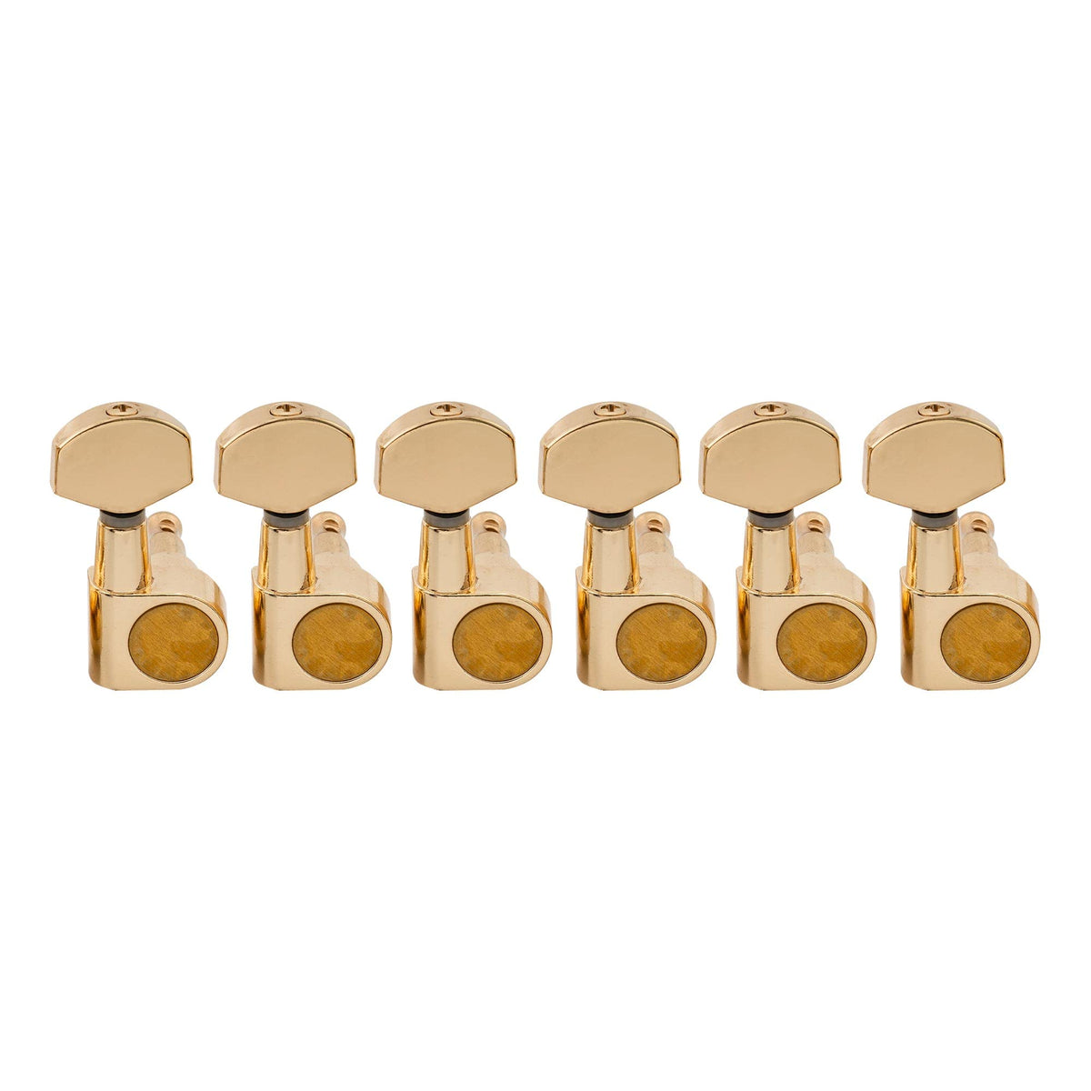 Musiclily Pro 6 In Line Sealed Dual Pin Guitar Tuners Tuning Pegs Keys Machine Heads Set For Squier Strat, Gold