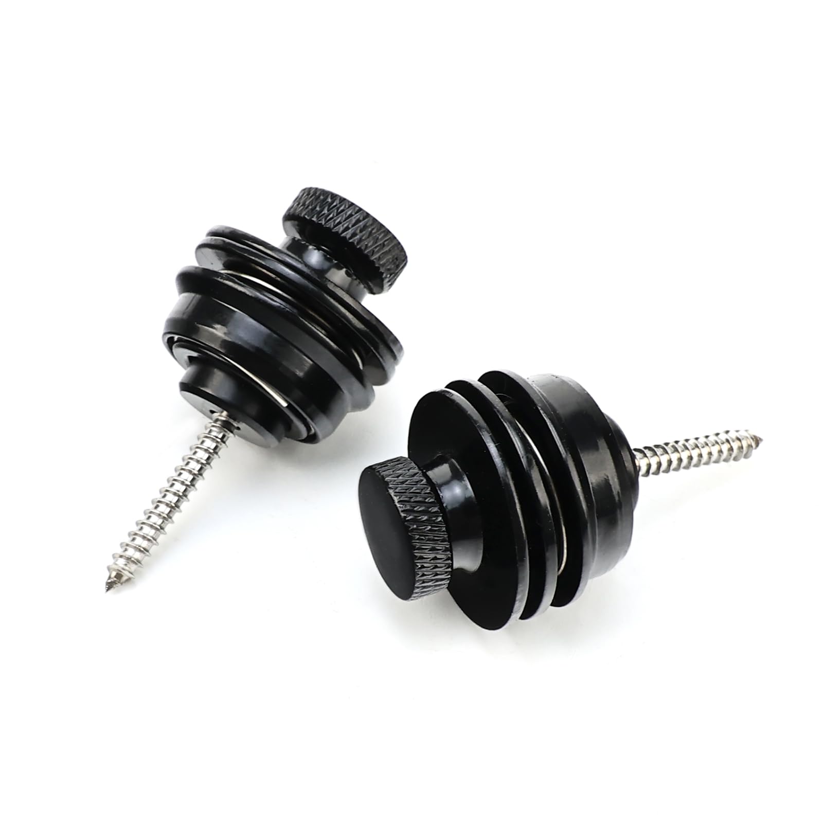 OVSAL Electric Guitar Bass Security Strap Locks Electroplated black Flated Head Easy Install and Quick Release Strap Lock for Fe