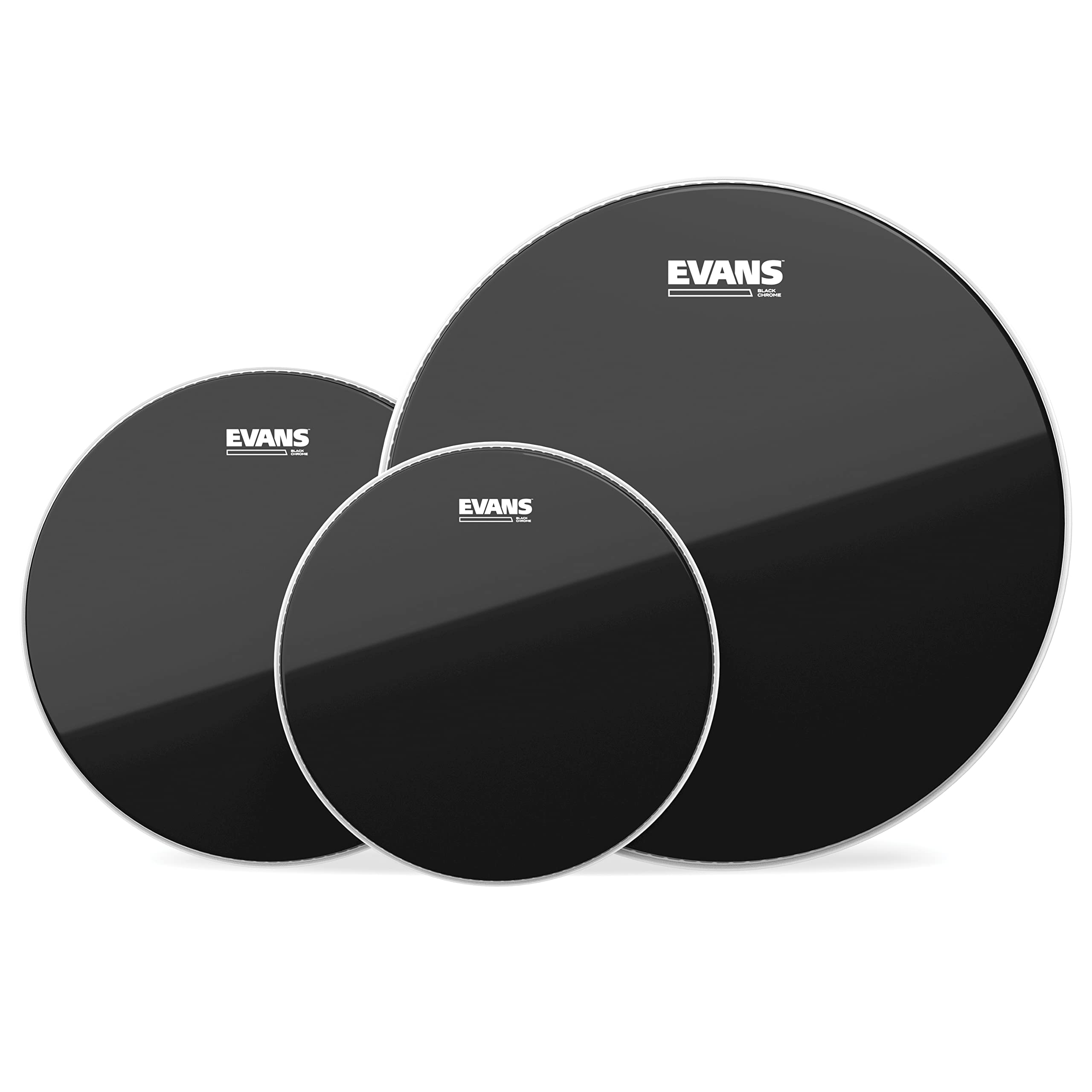 Evans Drum Heads - Black Chrome Tompack, Standard (12 inch, 13 inch, 16 inch)