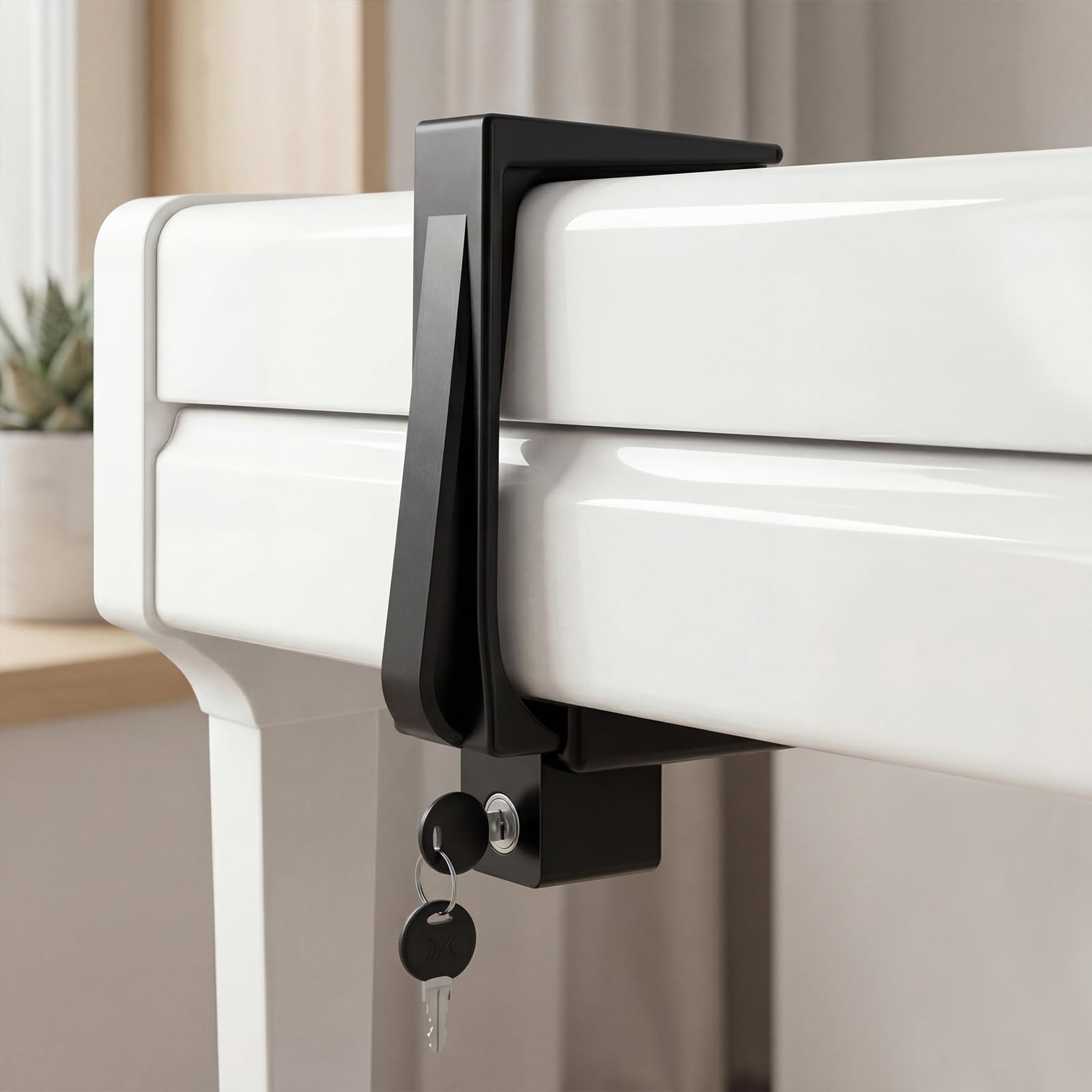 Otoolling Piano Fallboard Lock, Keyboard Lock with 5.67-5.91 Inch Clamp, Keyed Security System with Protective Foam and Adjustab
