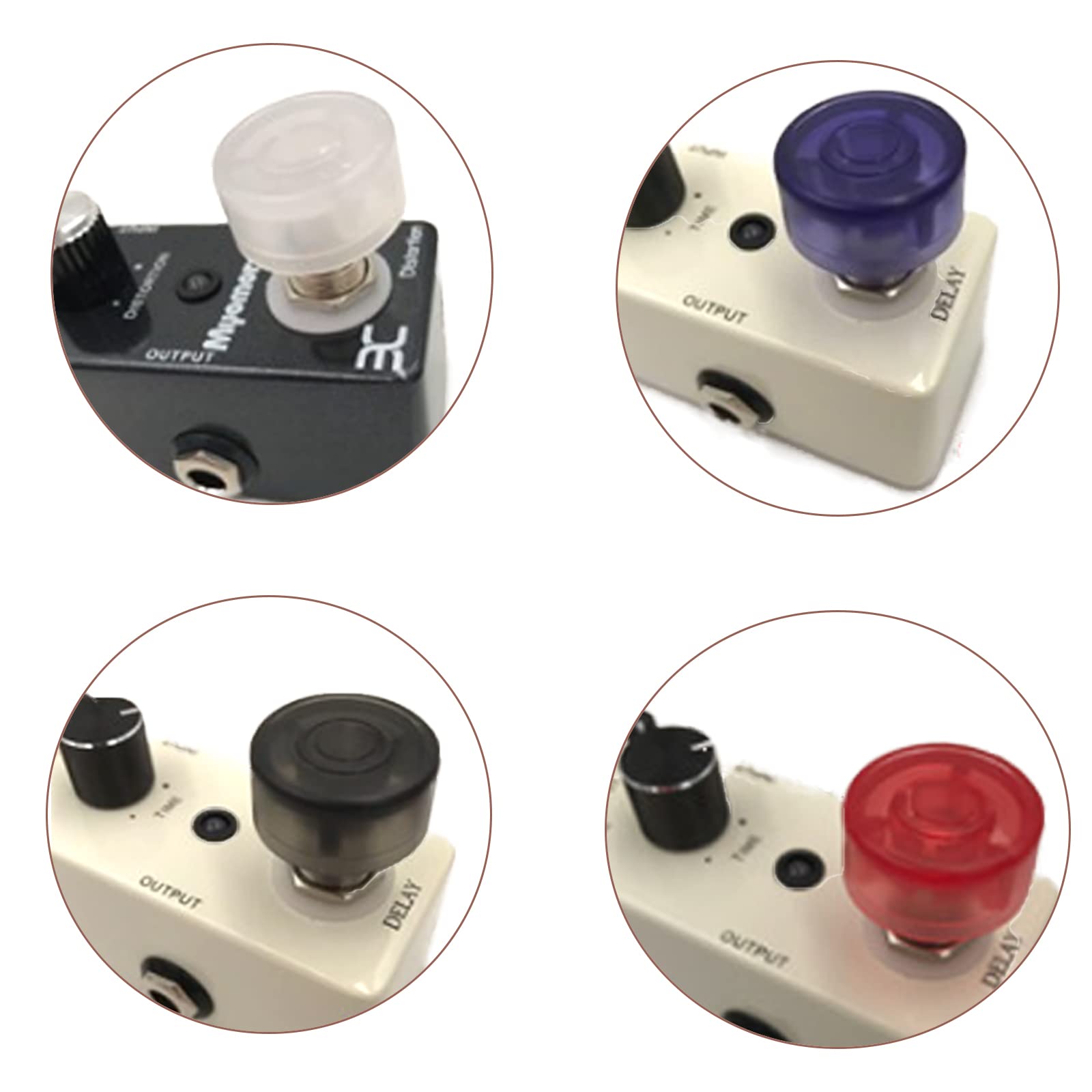 Cheerock Guitar Effect Footswitch Topper, 20Pcs Guitar Pedals Footswich Protection Caps, Multi-colored Guitar Pedal Footswitch T