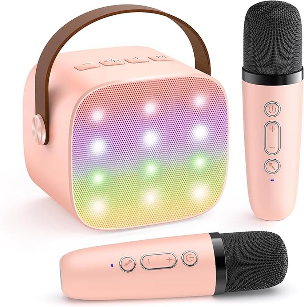 Kidara Singstar Karaoke Speaker And Two 2 Wireless Mics For Kids Toddlers Portable Toy For Girls Boys Ages 4, 5, 6, 7, 8, 9, 10+