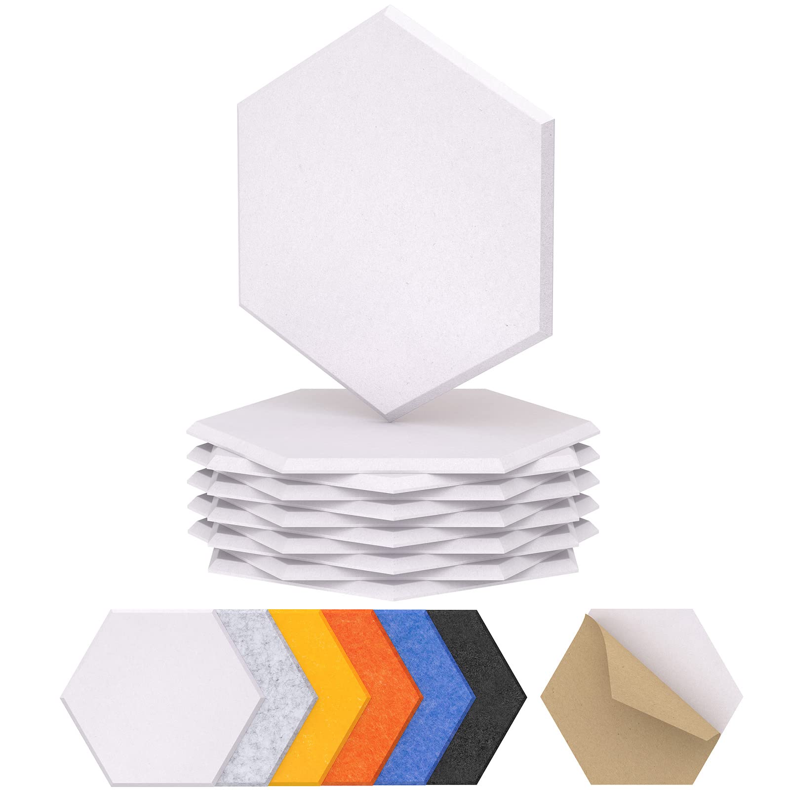 12 Pack Hexagon Acoustic Panels, TONOR 12x 10x 0.4 High Density Sound Proof Panels for Walls, Sound Dampening Insulation Treatme