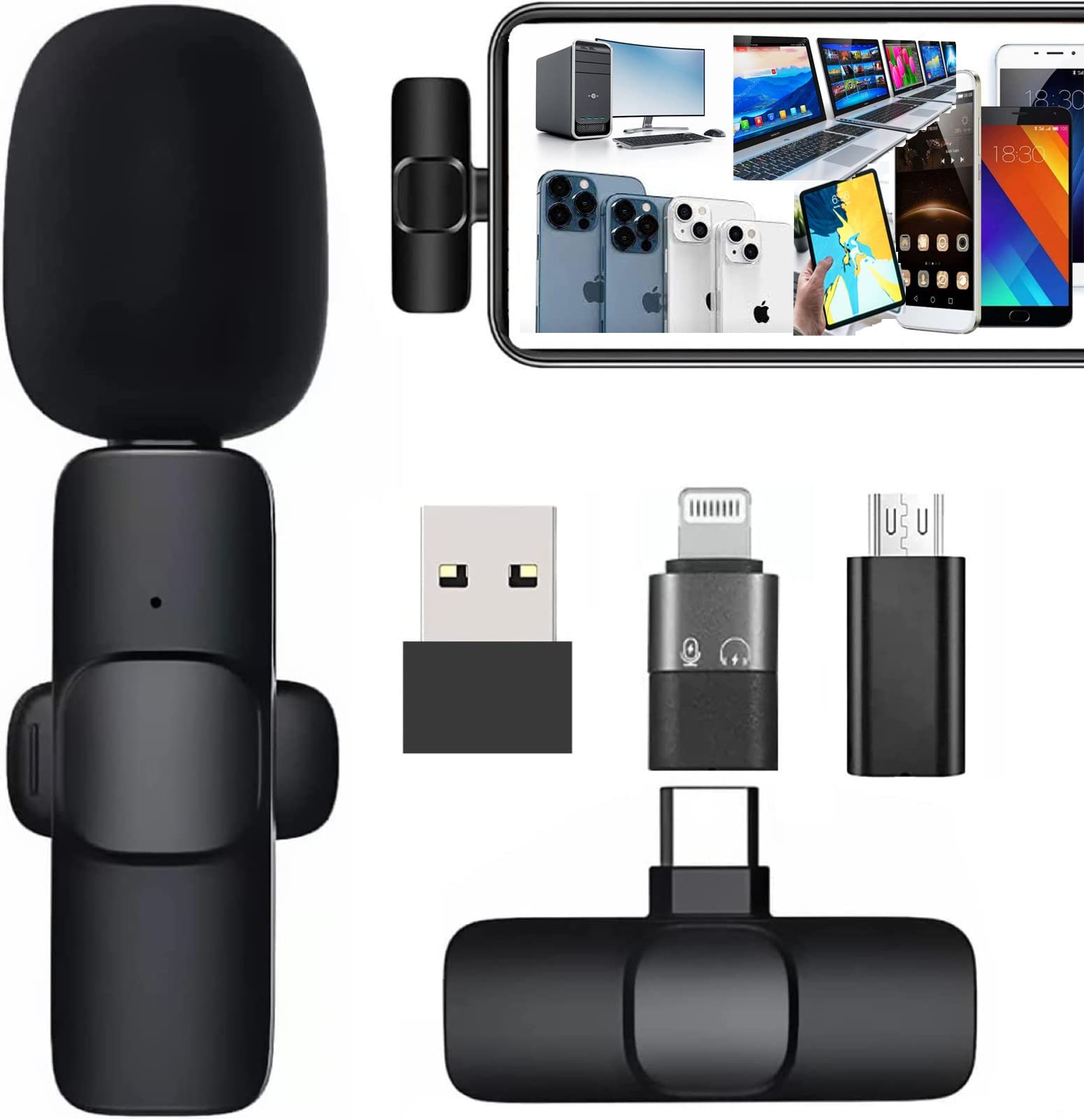 Careflection K8 V4 Mike - Supports Micro Usb + Type C + Iphone + Usb Type A For Any Android Smart Phones Tablets, Ios, Pc Laptop