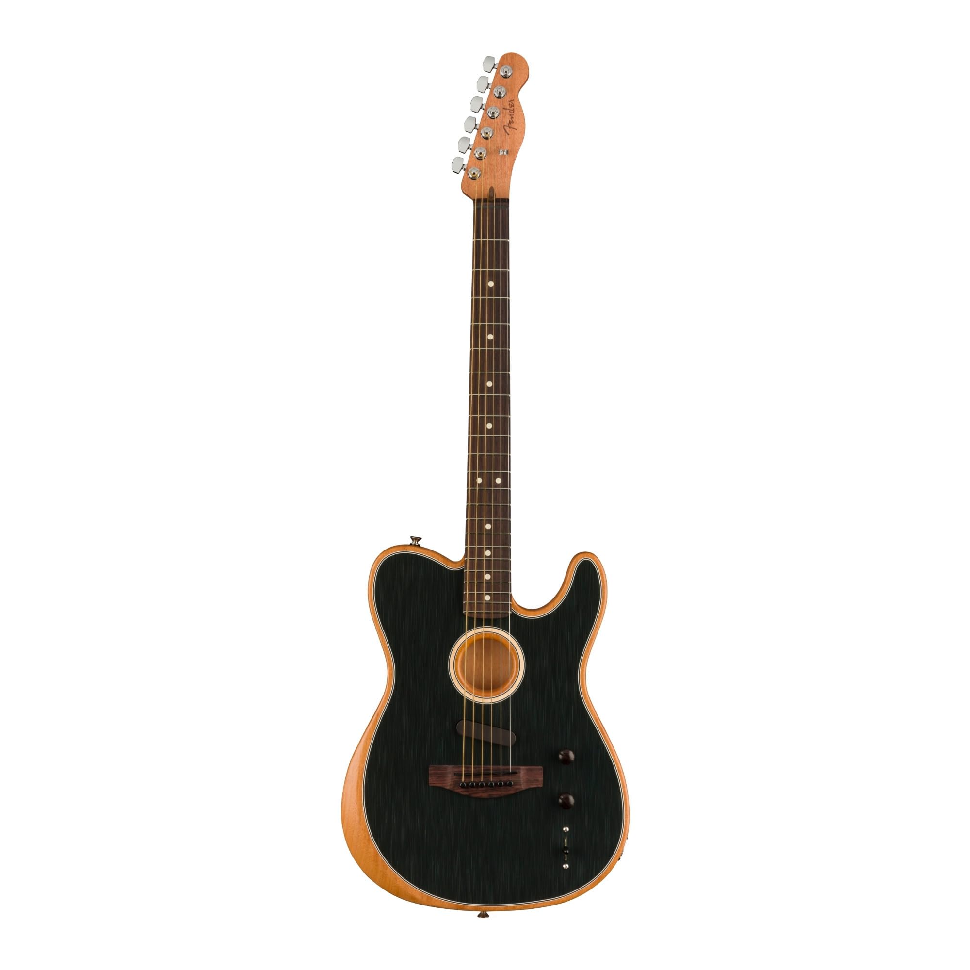 Fender Acoustasonic Player Telecaster Acoustic Electric Guitar, with 2-Year Warranty, Brushed Black, Rosewood Fingerboard, with 