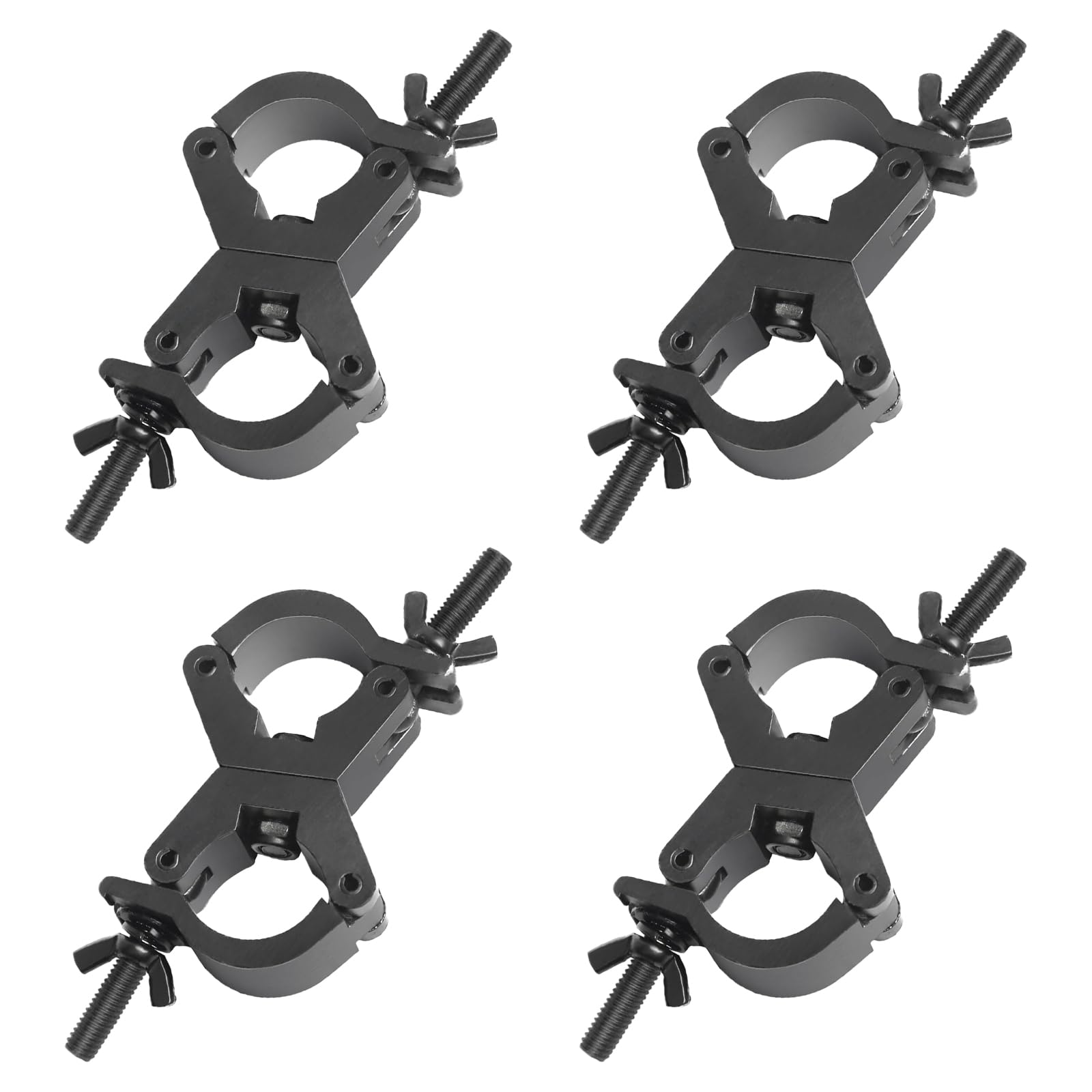 Jindaaudio 30-35mm (1.18-1.38) Swivel Truss Clamps (4-Pack), Aluminum O-Clamps for DJ Lights & Stage Rigging