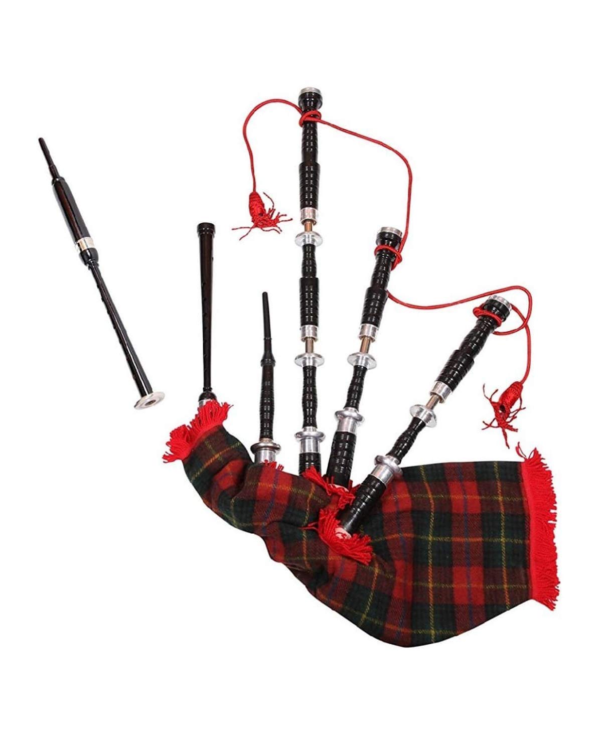 Sm Sai Musicals (Army) Wood And Brass Bag Pipe Black