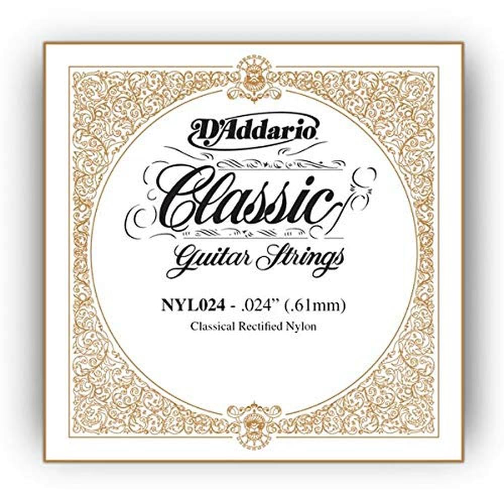 D'Addario NYL024 Rectified Nylon Classical Guitar Single String,.024