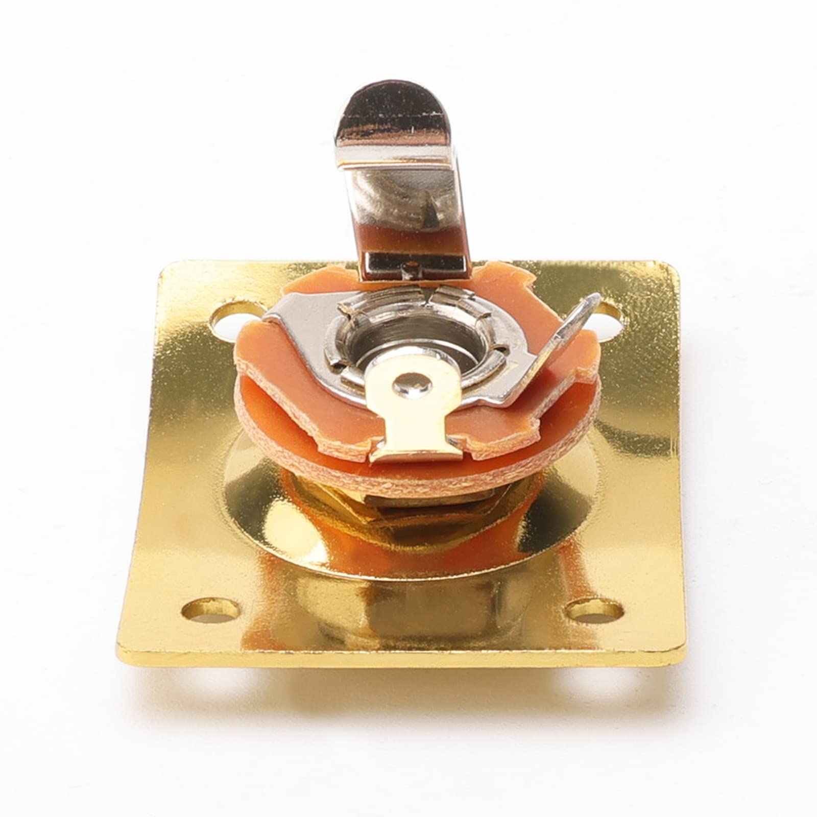 Gold Electric Guitar Output Jack 1/4inches Rectangular Socket Plate