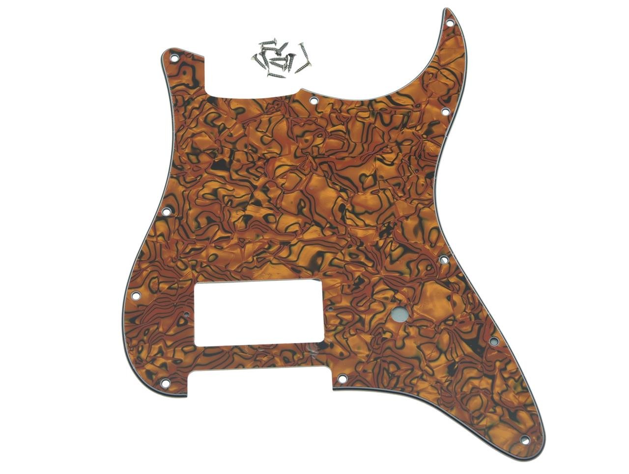 KAISH 11 Hole ST/Strat Style One Humbucker Guitar Pickguard Scratch Plate for Delonge Stratocaster/Strat Tiger Stripe