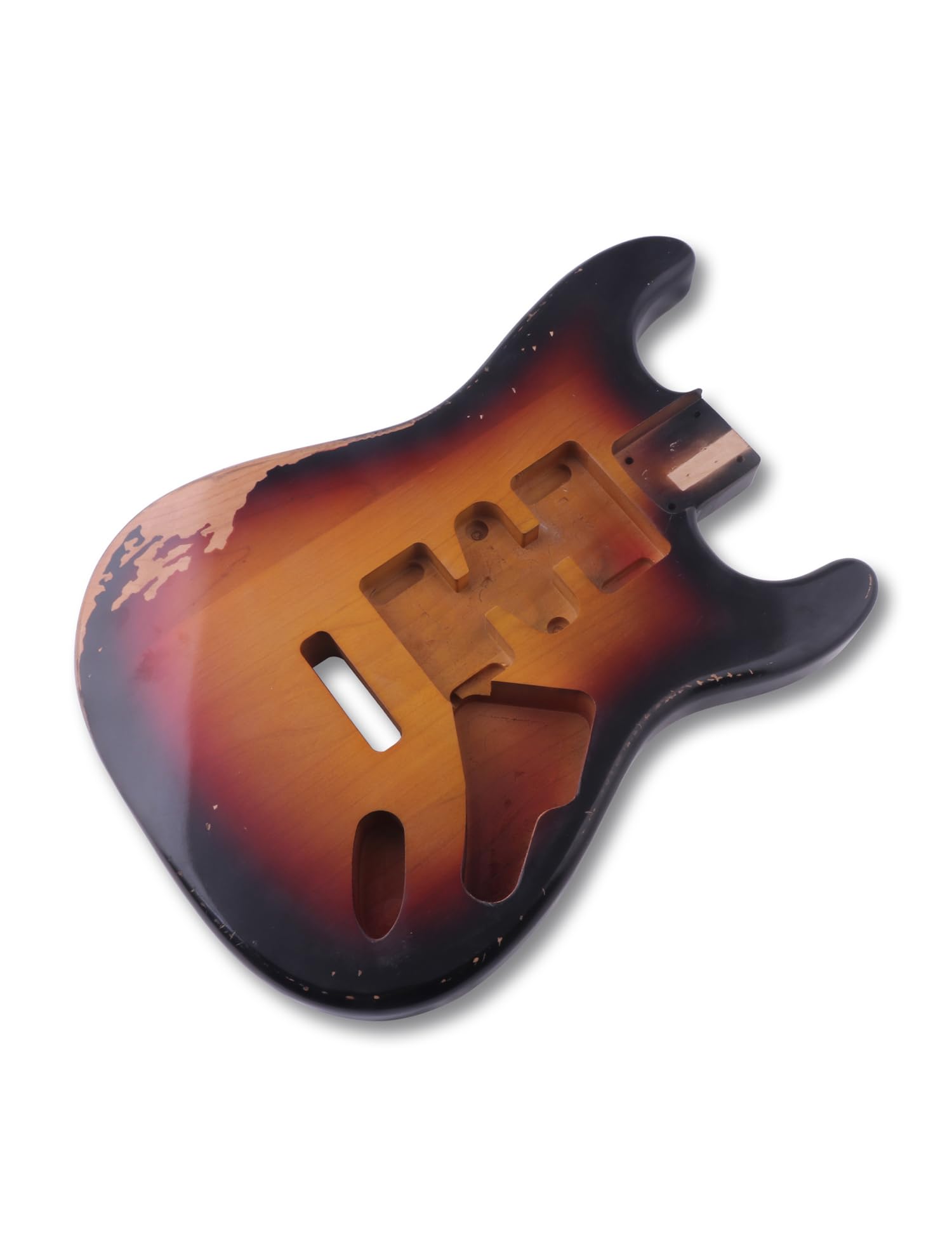 Sunsmile Relic Electric Guitar Body ST Style Nitro Alder DIY Guitar Body HSH Relic Cream Yellow.