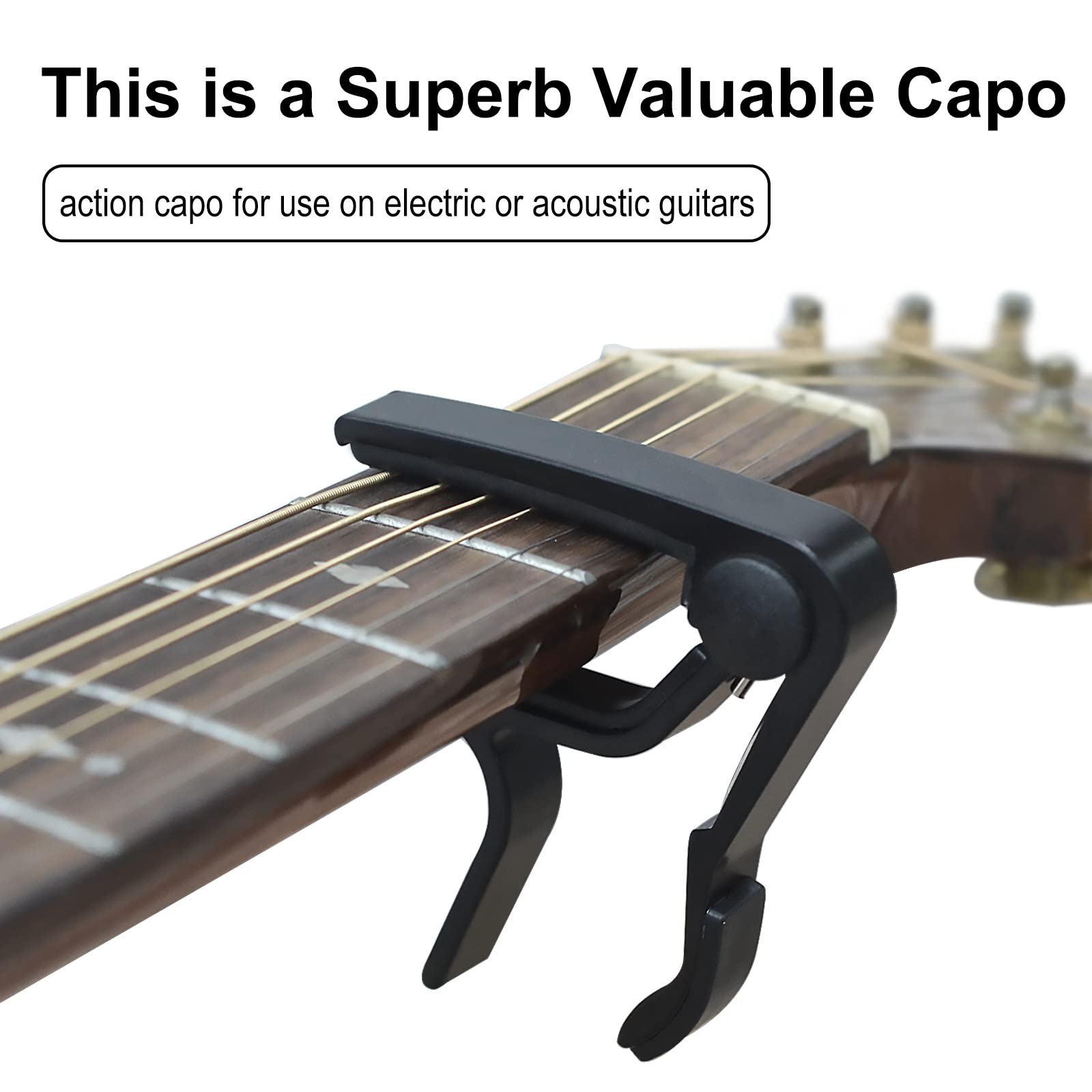 SAPHUE Guitar Capo for 6-String Acoustic and Electric with 2 Picks