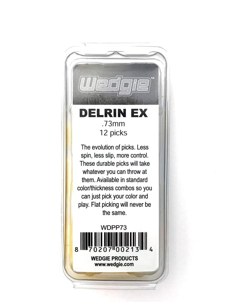 Wedgie WDPP73 0.73mm Wedgie Delrin Pick, 12 Pack, Yellow