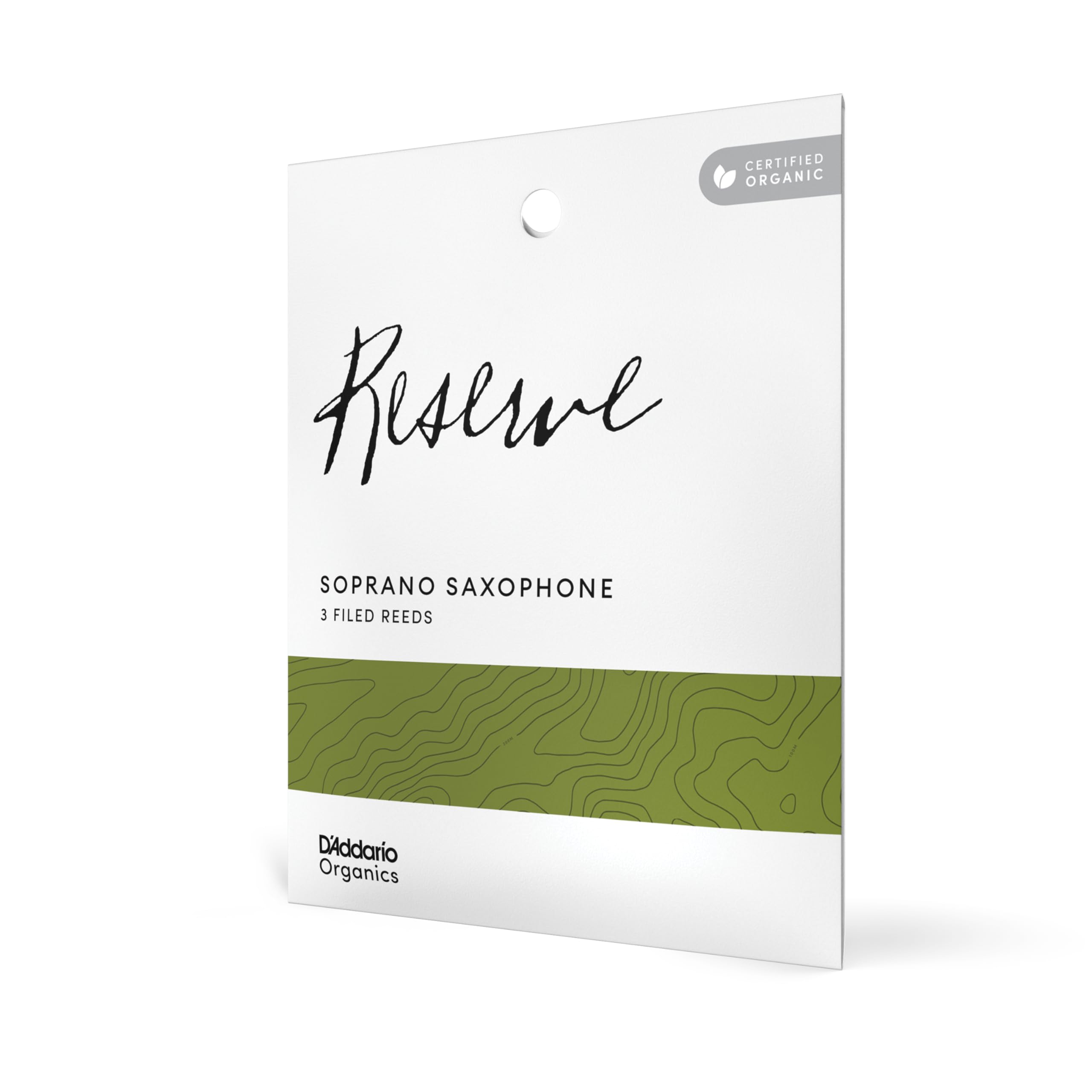 DAddario Organic Reserve Soprano Saxophone Reeds - Soprano Sax Reeds Filed, Strength 2.5, 3-Pack
