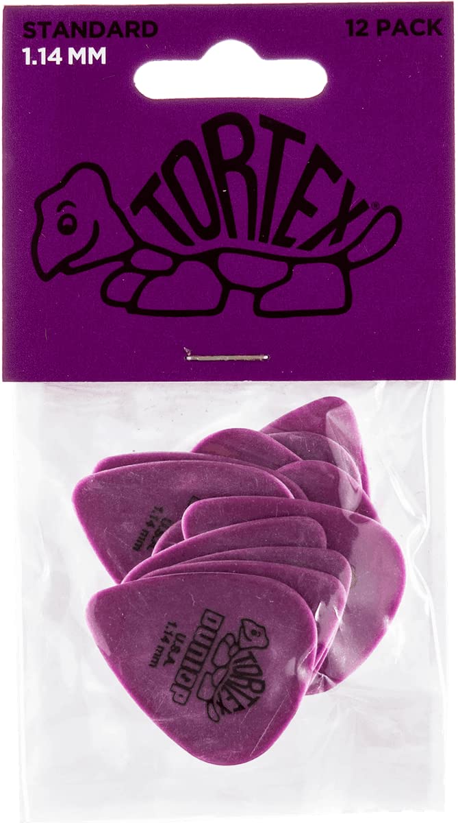 Jim Dunlop Standard 114Mm Purple Guitar Pick, 12 Pack