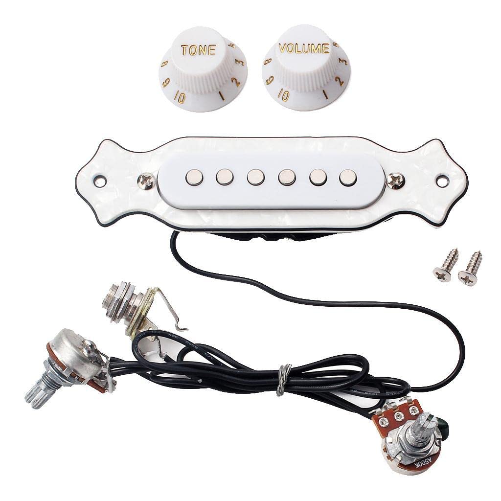 JOINSI 1 sets Pre-wired 6-string Cigar Box Guitar Pickup Soundhole Harness with Picks, Volume & Tone for Electric Guitar